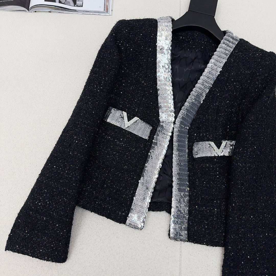 VLTN Tweed Jacket Women's Sequin Embroidery Cropped Coat 6 i1754843392729 7754 0 4