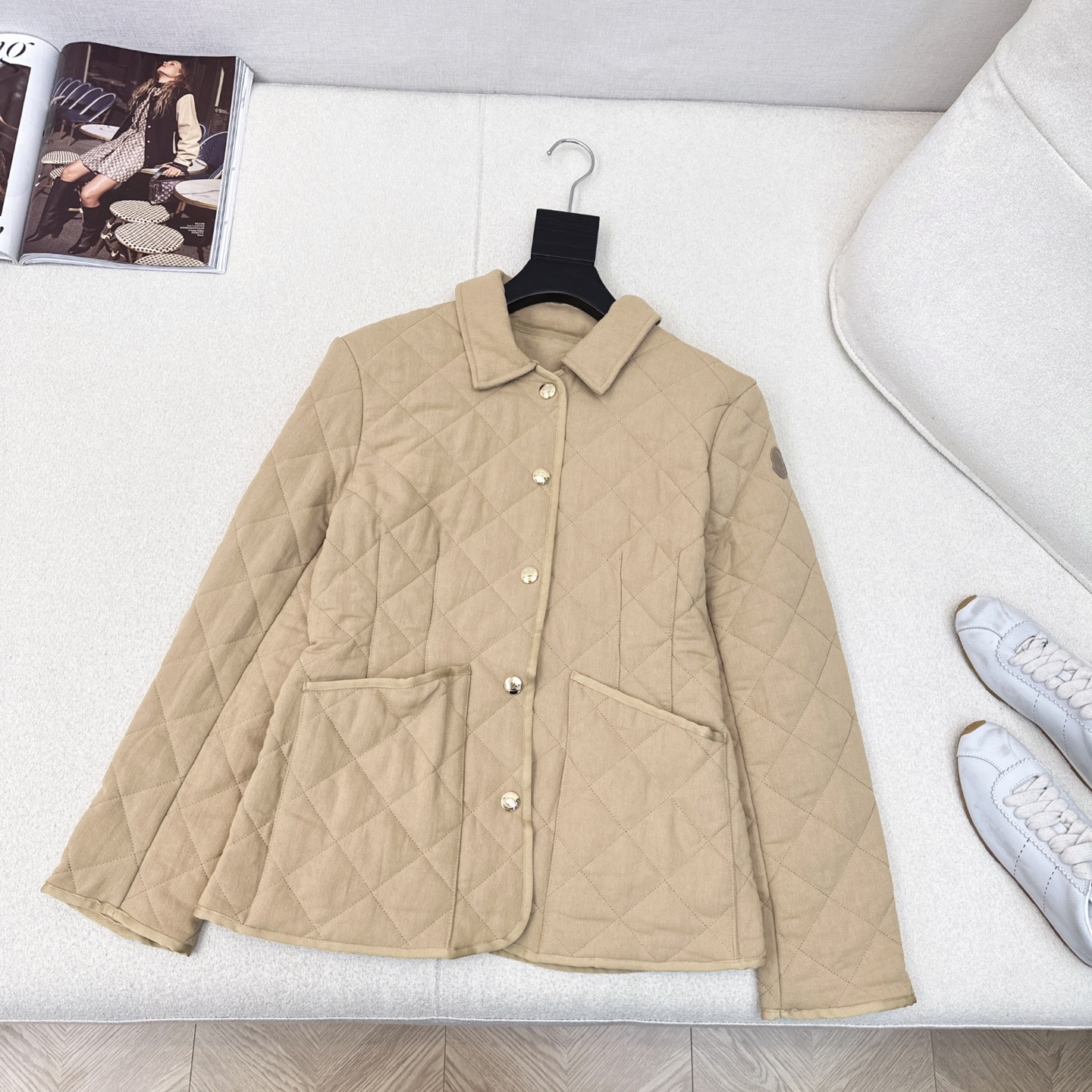 爆单款推荐 Mc 25Ss————秋冬最新款菱形绗缝夹棉修身棉服小外套🤎气质翻领双口袋修身设计 减龄少女