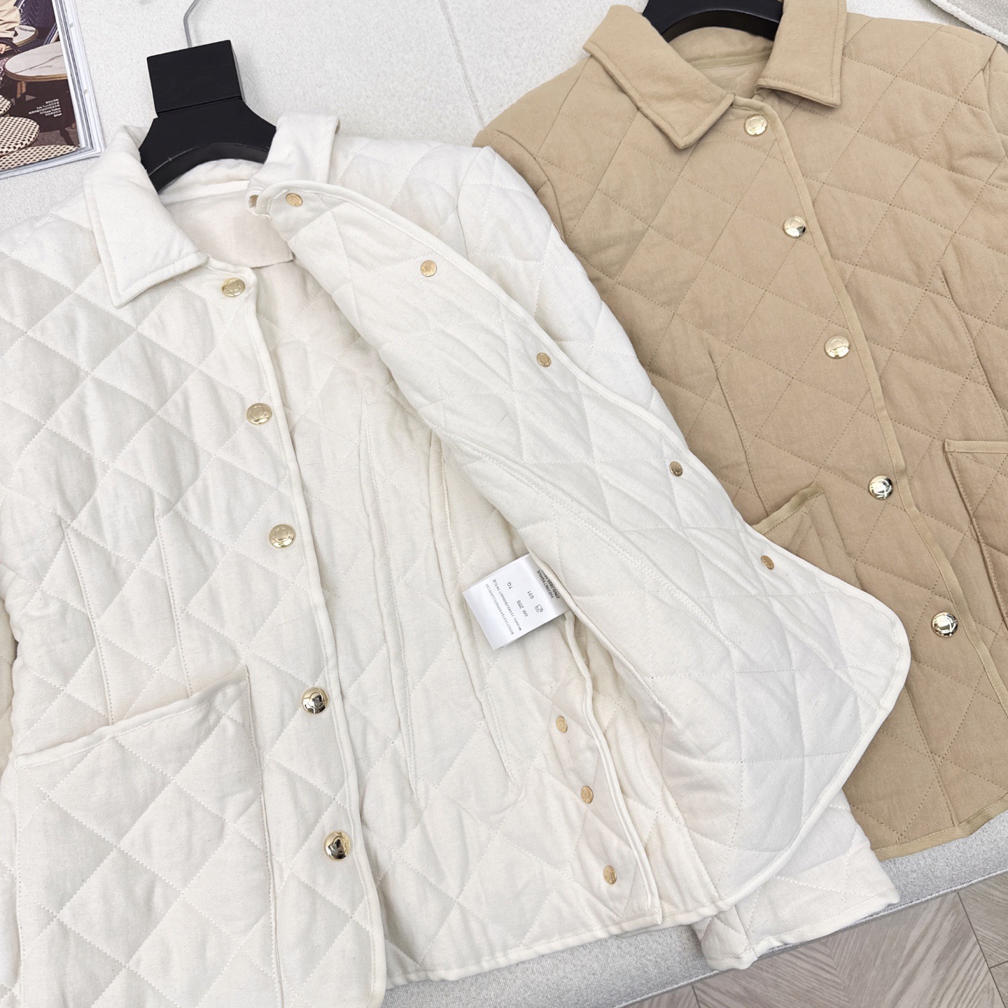 爆单款推荐 Mc 25Ss————秋冬最新款菱形绗缝夹棉修身棉服小外套🤎气质翻领双口袋修身设计 减龄少女