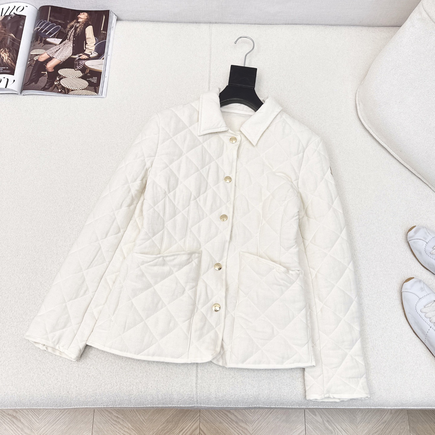 爆单款推荐 Mc 25Ss————秋冬最新款菱形绗缝夹棉修身棉服小外套🤎气质翻领双口袋修身设计 减龄少女