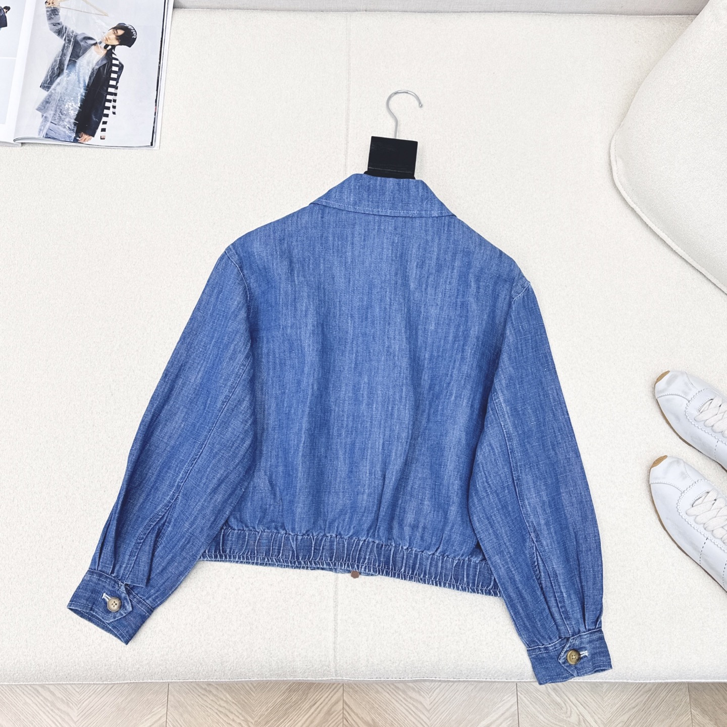 “Women’s Fashion Suit RL 25Ss: Blue and Gray with Embroidery, Autumn Jacket, Classic Style” - 图片 8