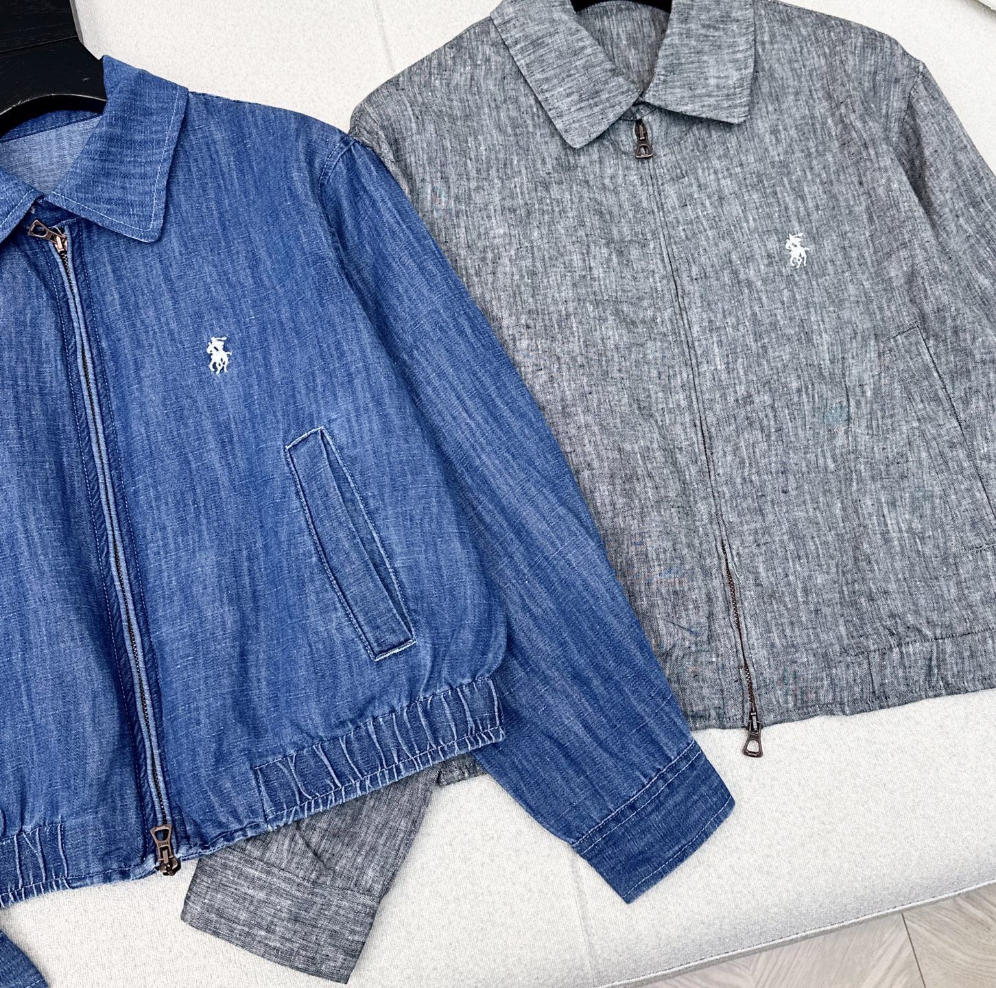 “Women’s Fashion Suit RL 25Ss: Blue and Gray with Embroidery, Autumn Jacket, Classic Style” - 图片 4