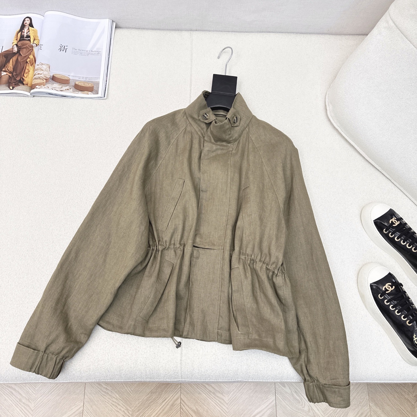 特价🉐️ ❗️现货齐码❗️不退不换❗️松弛老钱风穿搭 lp🆕 25Ss——早秋最新款高级灰抽绳收腰外套🤍