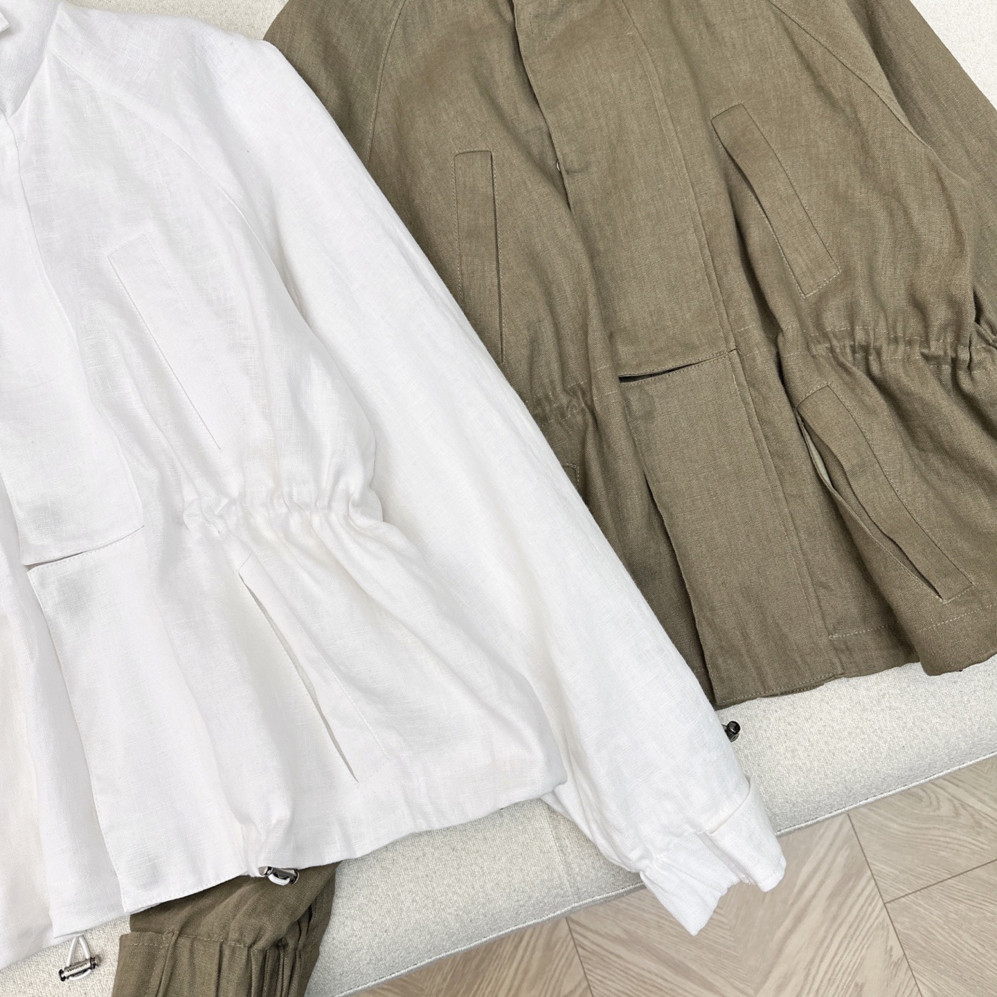 特价🉐️ ❗️现货齐码❗️不退不换❗️松弛老钱风穿搭 lp🆕 25Ss——早秋最新款高级灰抽绳收腰外套🤍