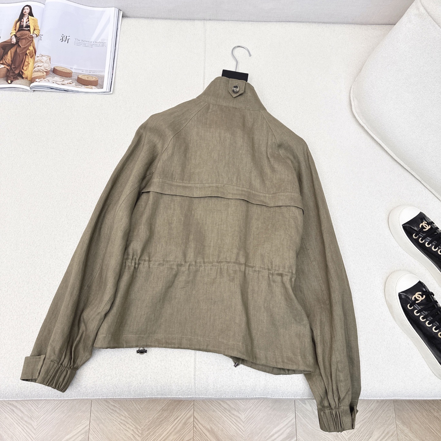 特价🉐️ ❗️现货齐码❗️不退不换❗️松弛老钱风穿搭 lp🆕 25Ss——早秋最新款高级灰抽绳收腰外套🤍