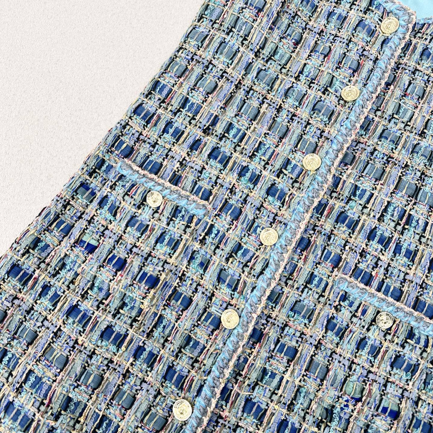 辛芷蕾/张钧甯同款 C家 25Ss————秋冬最新款孔雀蓝编织连衣裙🤍yb开发编织面料 气质名媛风 定制