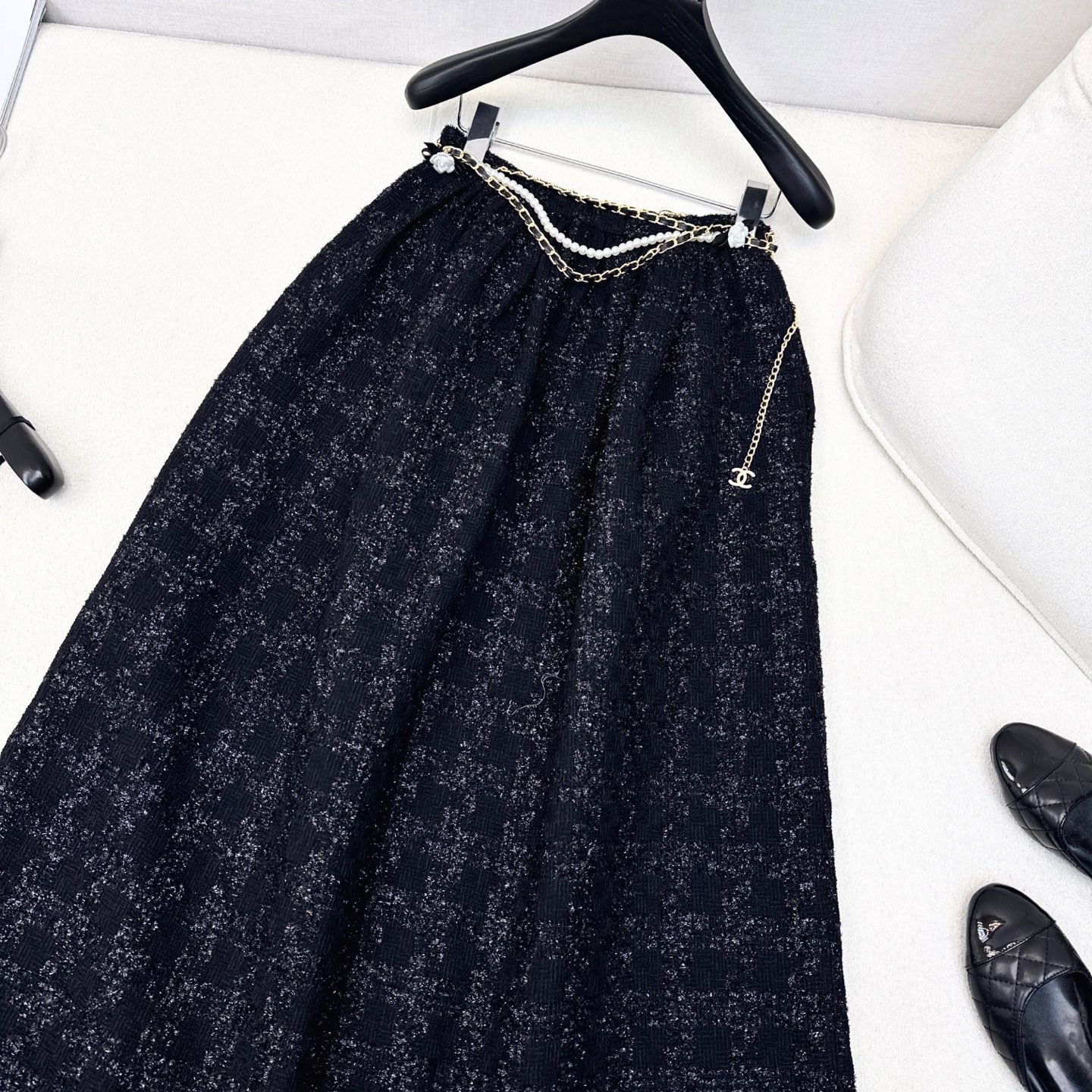 特价🉐️ ❗️现货齐码❗️不退不换❗️只有半裙❗️独家款 C家 25Ss————春夏最新款亮片编织套装🖤