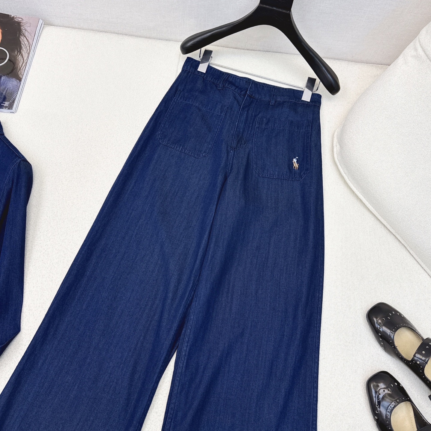 “Latest Classic Logo Embroidery Suit for Early Autumn: RL 25Ss Scab Dress + Barrel Pants” - 图片 2
