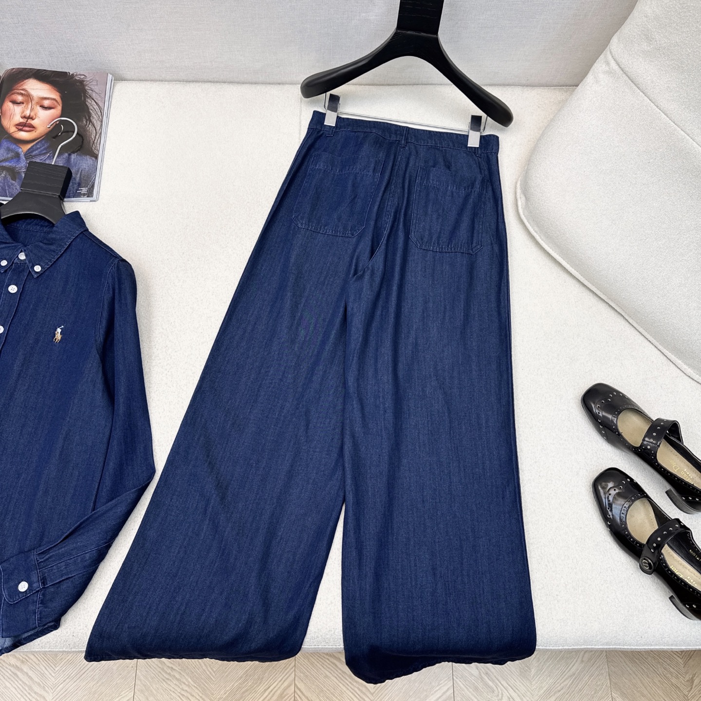 “Latest Classic Logo Embroidery Suit for Early Autumn: RL 25Ss Scab Dress + Barrel Pants” - 图片 7