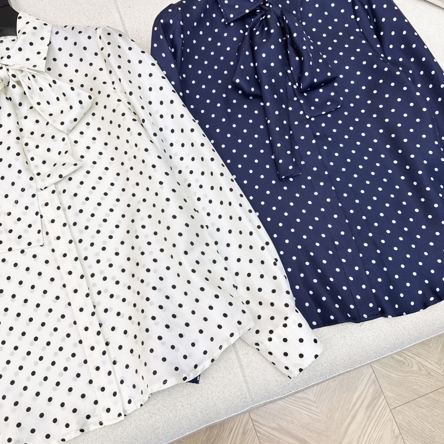 独家首发 Slp🆕 25Ss————早秋最新款复古波点飘带真丝衬衫🖤 百分百真丝面料 垂坠感很好 复古小