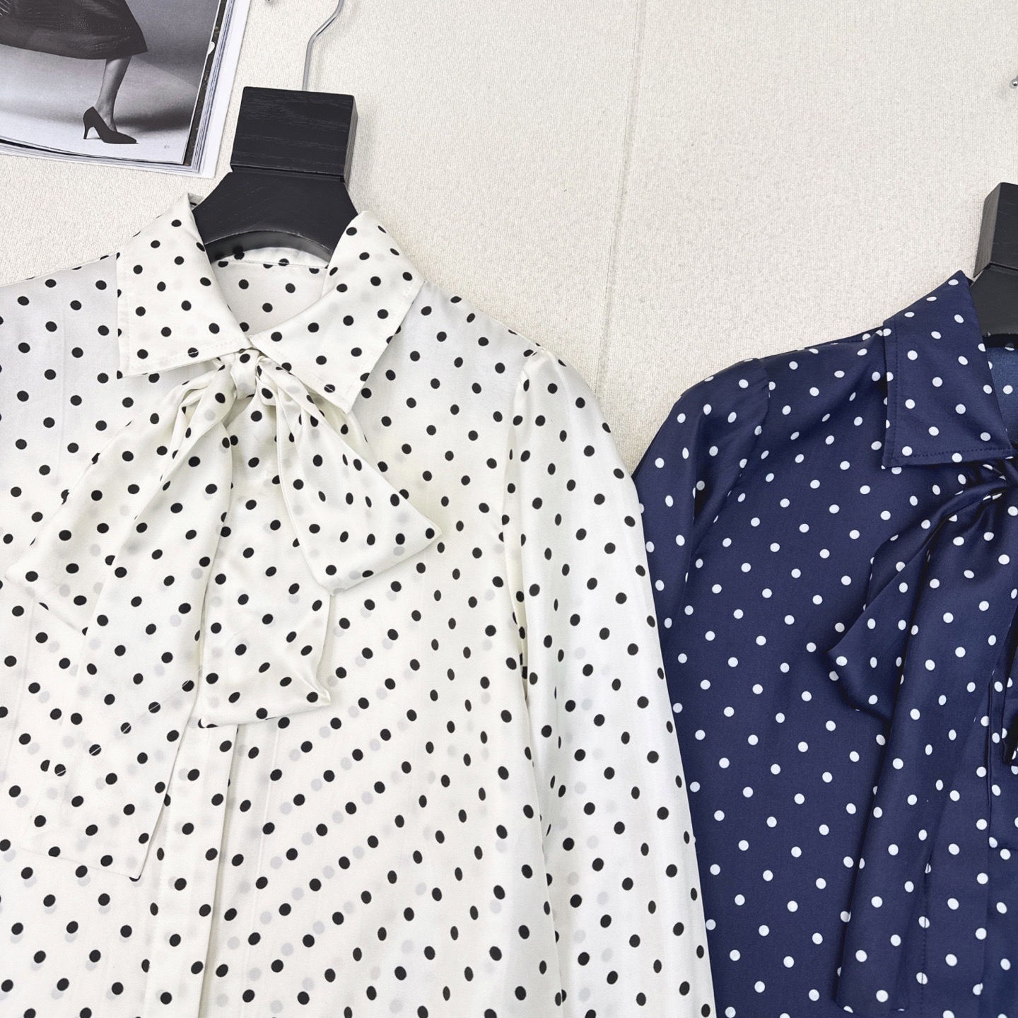 独家首发 Slp🆕 25Ss————早秋最新款复古波点飘带真丝衬衫🖤 百分百真丝面料 垂坠感很好 复古小