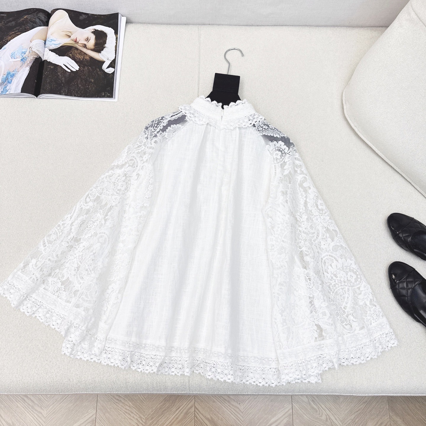独家首发 Zim 25Ss————早秋最新款度假风宫廷风花边立领亚麻衬衫🤍蕾丝绣花定位拼接细节面料透气舒