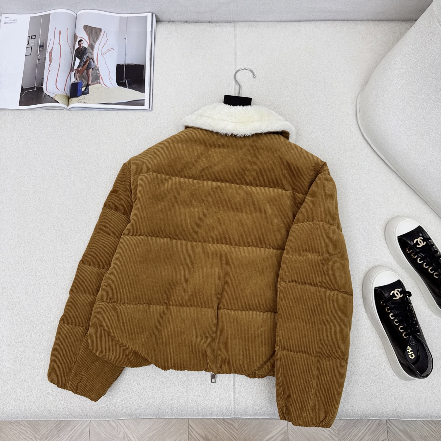 独家首发 RL 25Ss————秋冬最新款拼接环保羊羔毛翻领灯芯绒羽绒面包服外套🤎进口高密灯芯绒面料+环