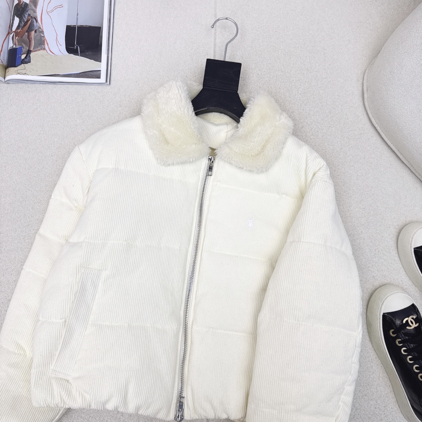 独家首发 RL 25Ss————秋冬最新款拼接环保羊羔毛翻领灯芯绒羽绒面包服外套🤎进口高密灯芯绒面料+环