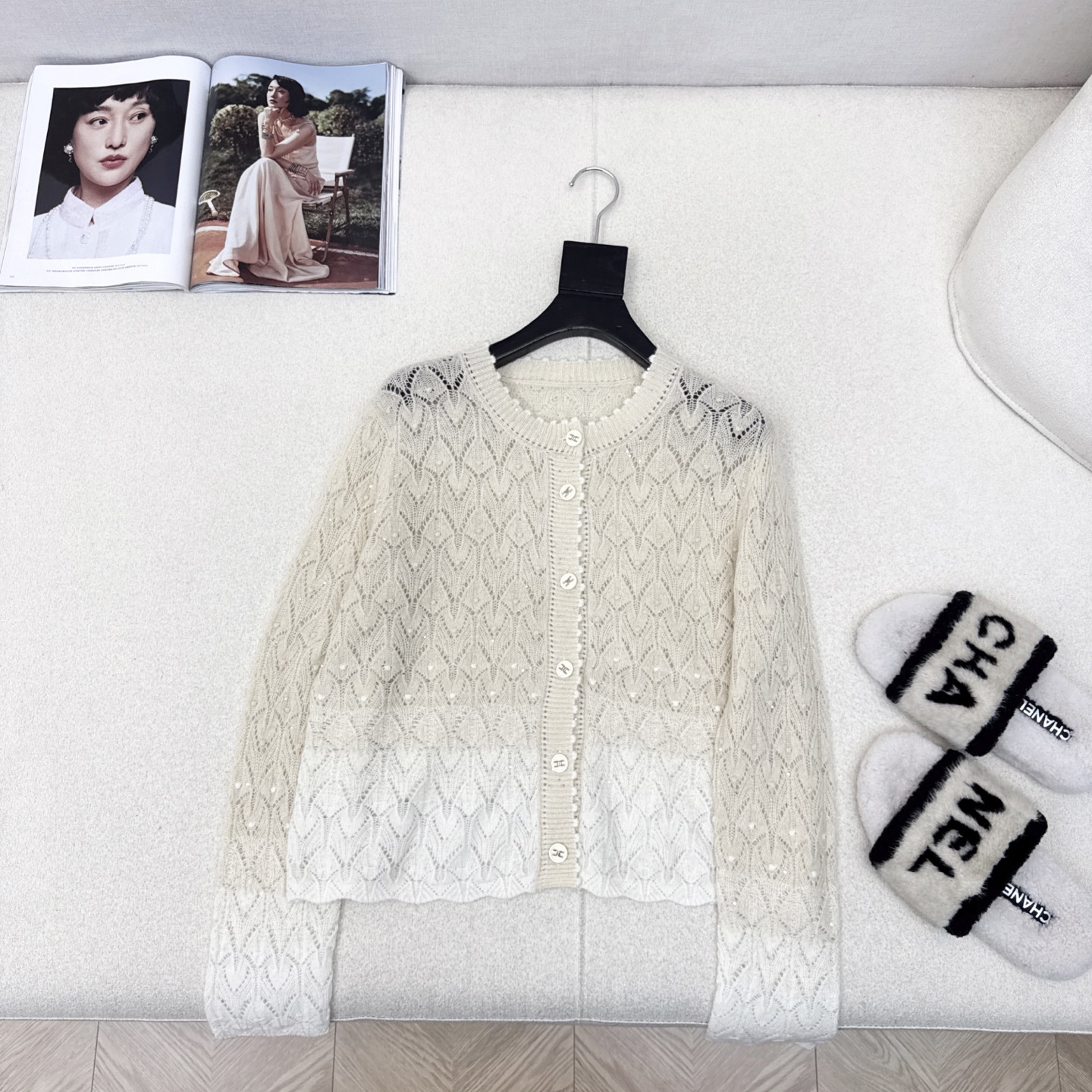 C家 25Ss————秋冬最新款撞色拼接圆领针织开衫 🖤定制羊毛Buling纱线 圆领简洁百搭 质感柔软