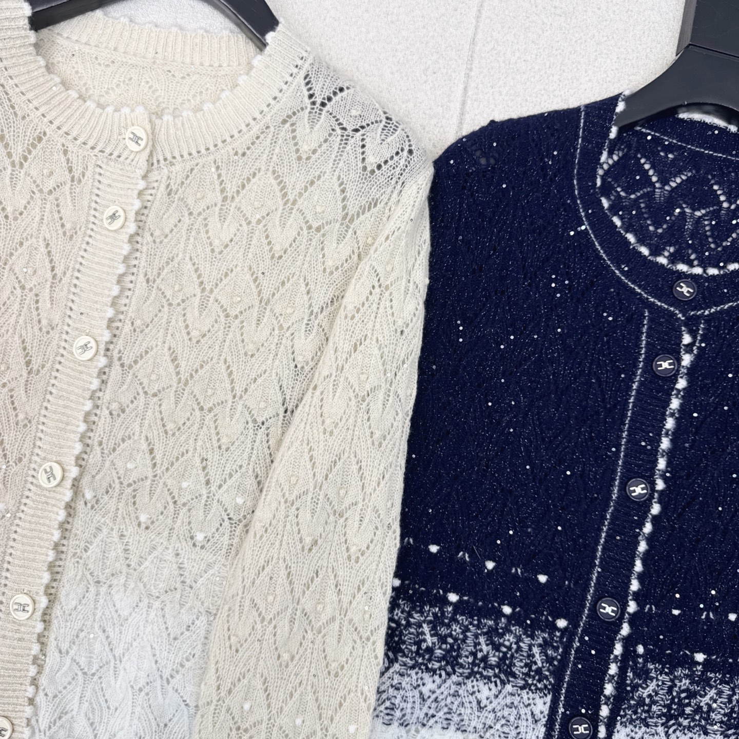 C家 25Ss————秋冬最新款撞色拼接圆领针织开衫 🖤定制羊毛Buling纱线 圆领简洁百搭 质感柔软