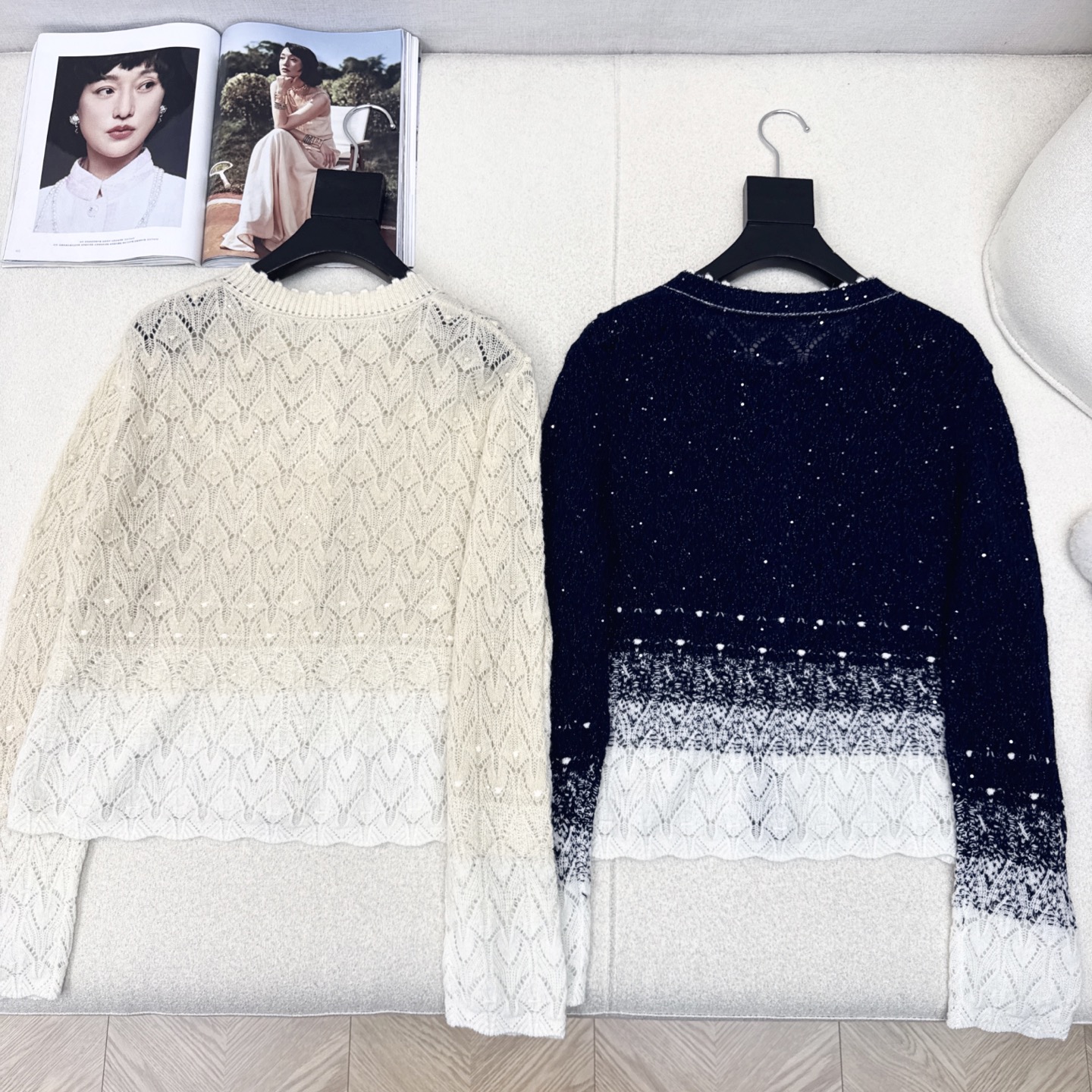 C家 25Ss————秋冬最新款撞色拼接圆领针织开衫 🖤定制羊毛Buling纱线 圆领简洁百搭 质感柔软