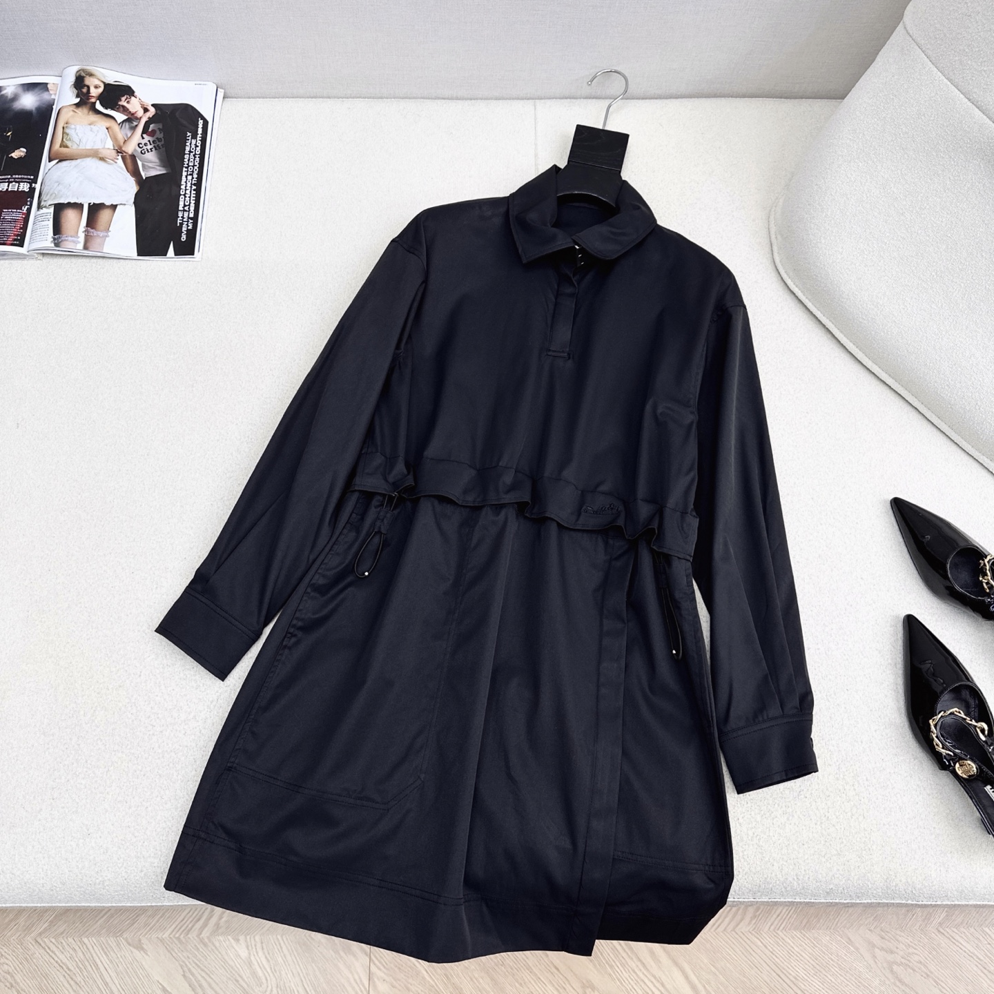 Elegant Stand Collar Drawstring Dress - Chic, Slim Fit, and Exquisite Detail 7 i1757524249108 4548 0 5