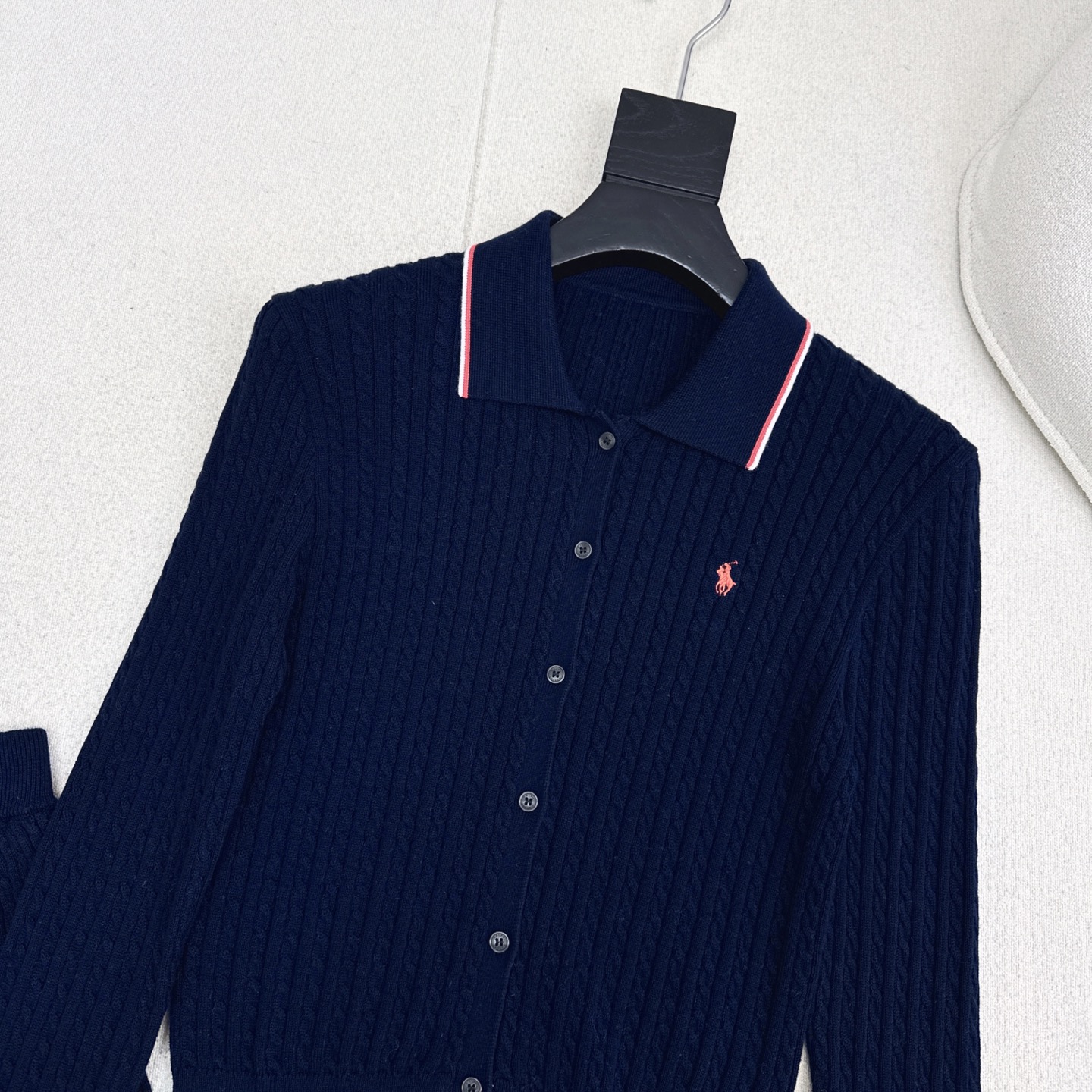 腔调感老钱风 RL 25Ss————秋冬最新款减龄小马刺绣Polo套装🤍翻领针织衫+mini半裙 减龄修