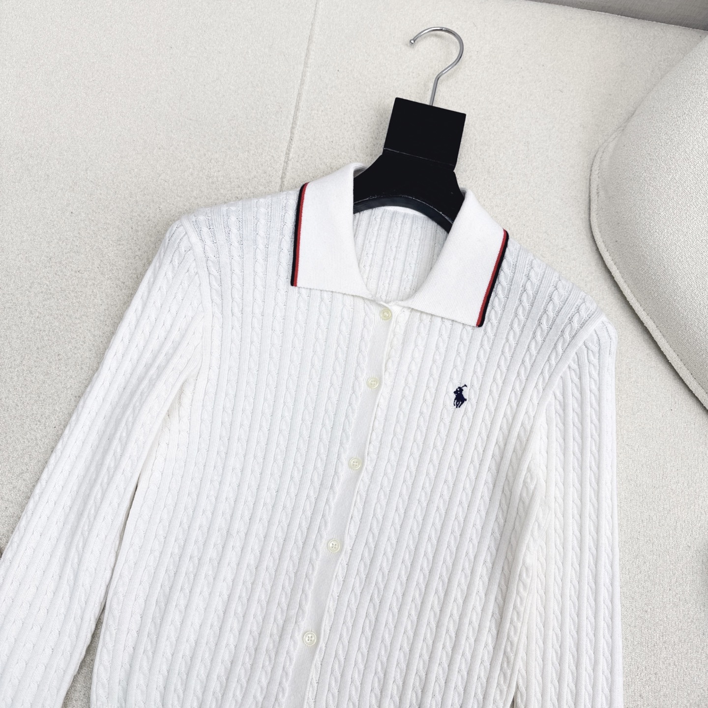 腔调感老钱风 RL 25Ss————秋冬最新款减龄小马刺绣Polo套装🤍翻领针织衫+mini半裙 减龄修