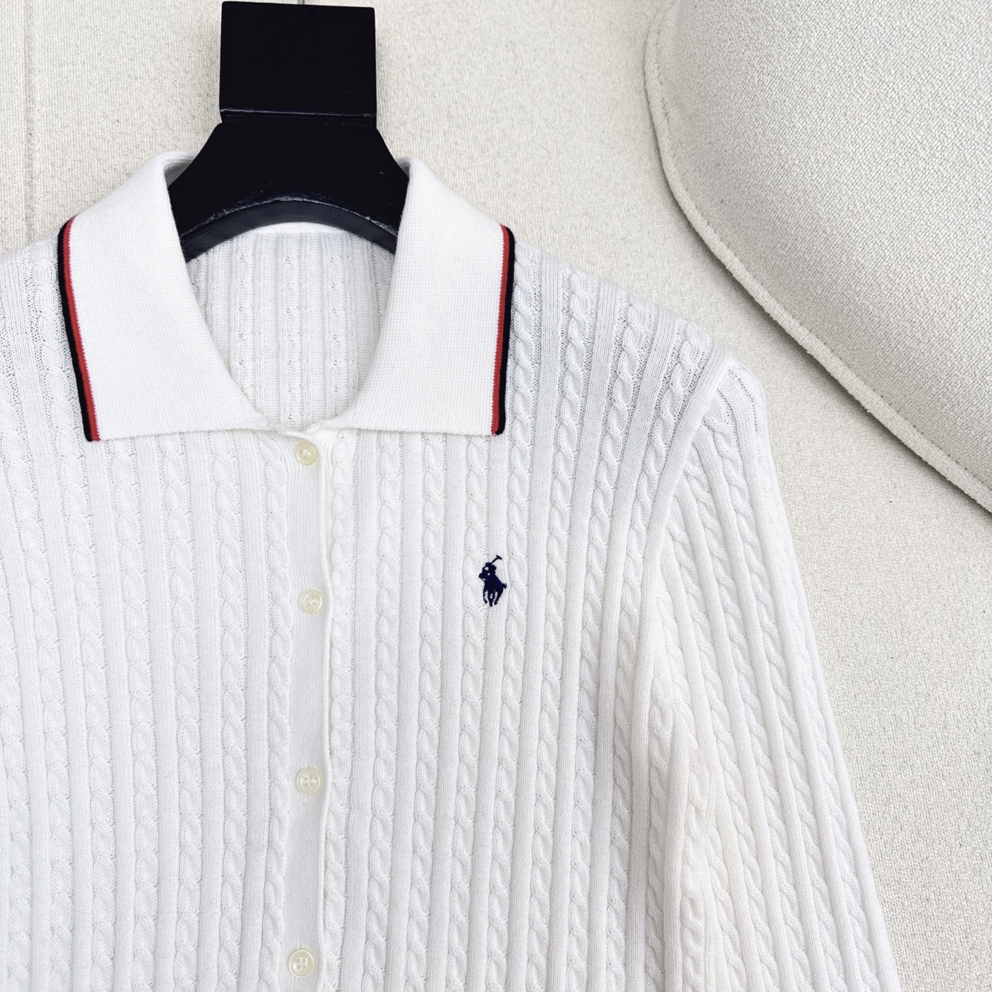 腔调感老钱风 RL 25Ss————秋冬最新款减龄小马刺绣Polo套装🤍翻领针织衫+mini半裙 减龄修