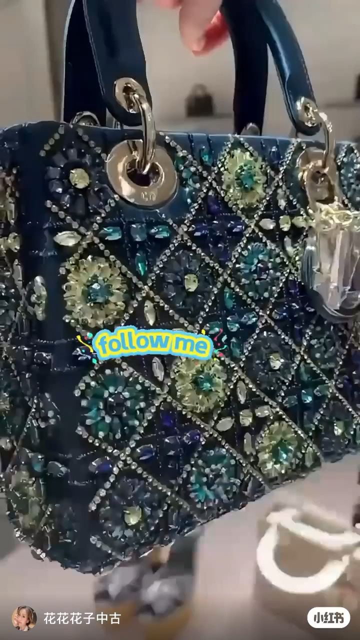 ❤ Diamante azul zafiro bordado de cuatro cuadros, video de gabinete de ladrillo
