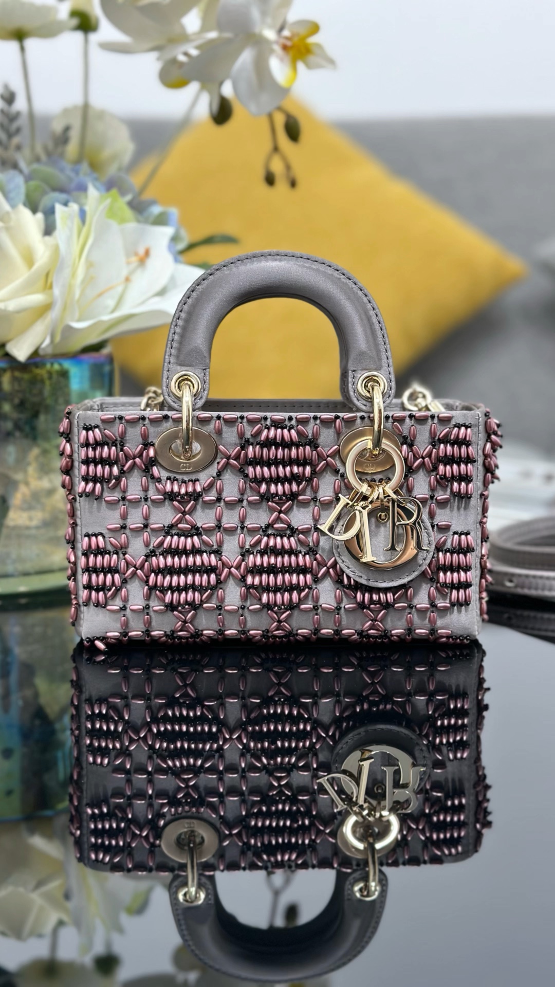 ❤joy-16cm rombo bordado con cuentas moradas, edición limitada