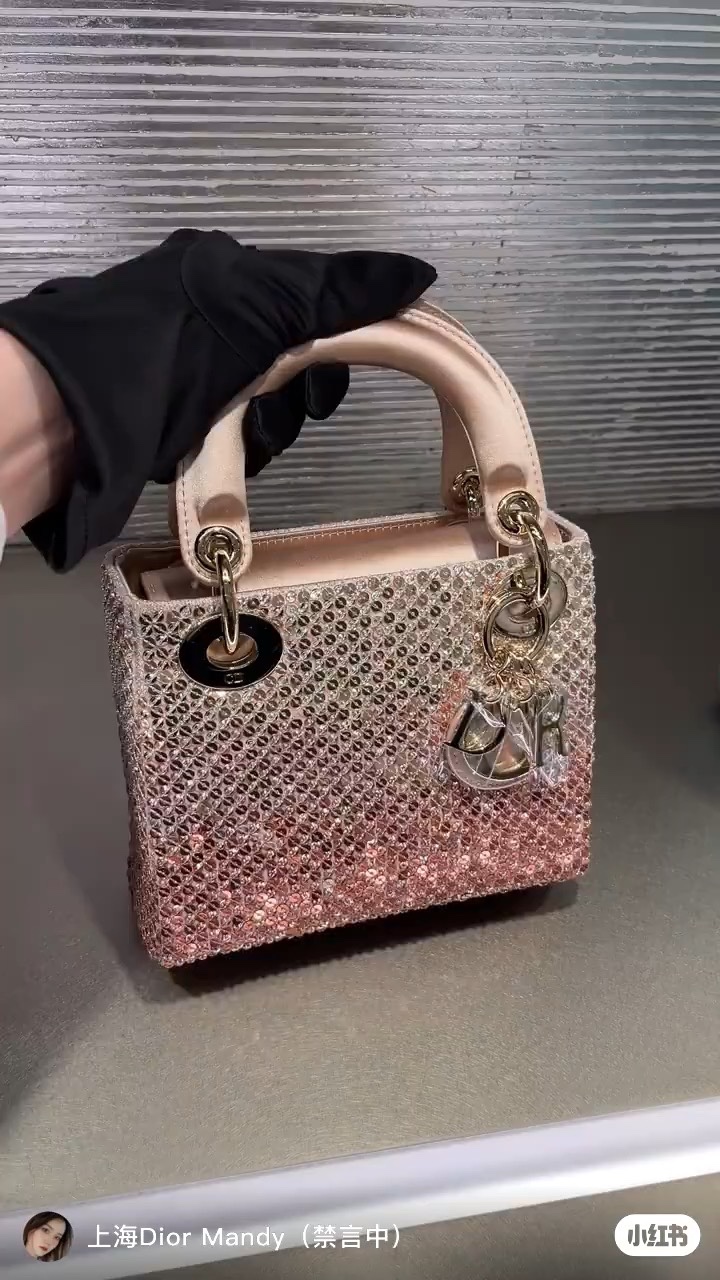 ❤️Nuevo, tres compartimentos bordado con cuentas rosas degradadas, video de la tienda
