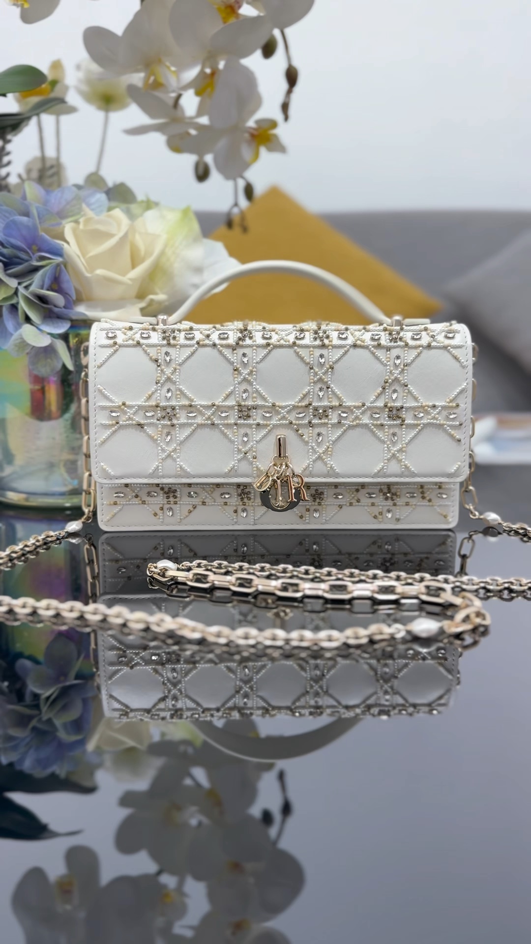 ❤️Nuevo modelo, bolso de cadena bordado con cuentas doradas, venta limitada.