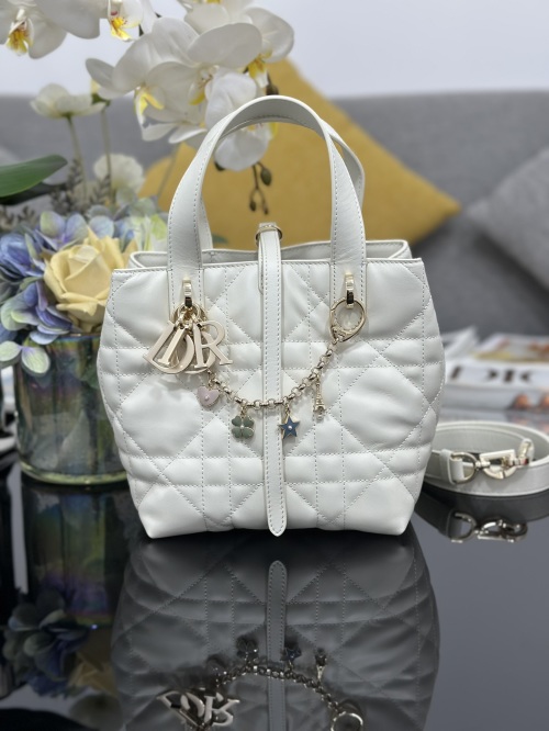 Dior Toujours Small Vertical Bag with Lucky Charms - White Leather 1 Dior Toujours Small Vertical Bag with Lucky Charms - White Leather