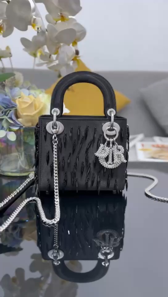 ❤️Nuevo estilo, cuentas negras tipo bala bordadas con tres cuadros, venta limitada