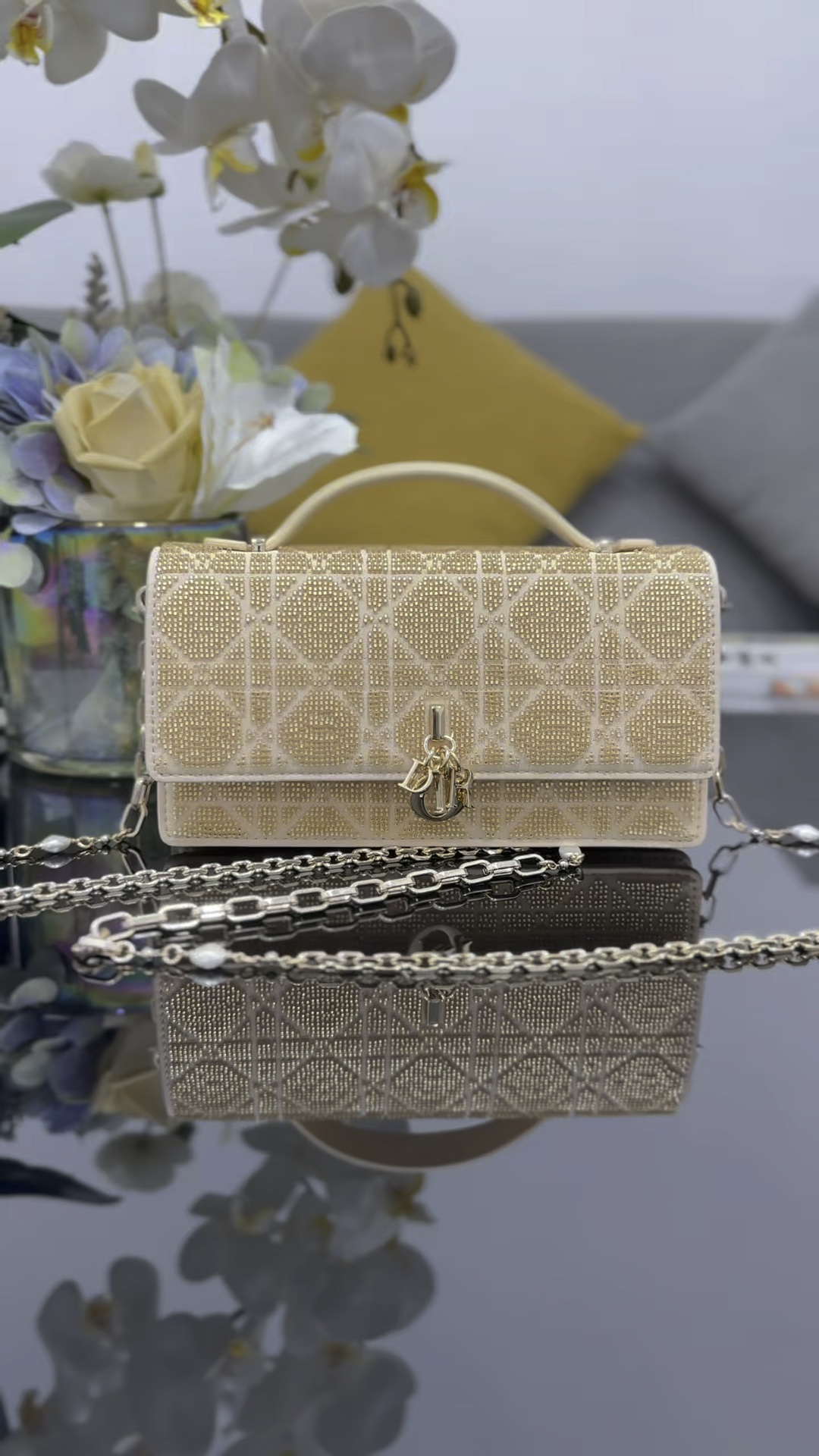 ❤️Bolso de cadena bordado con tubo de cuentas dorado, venta limitada