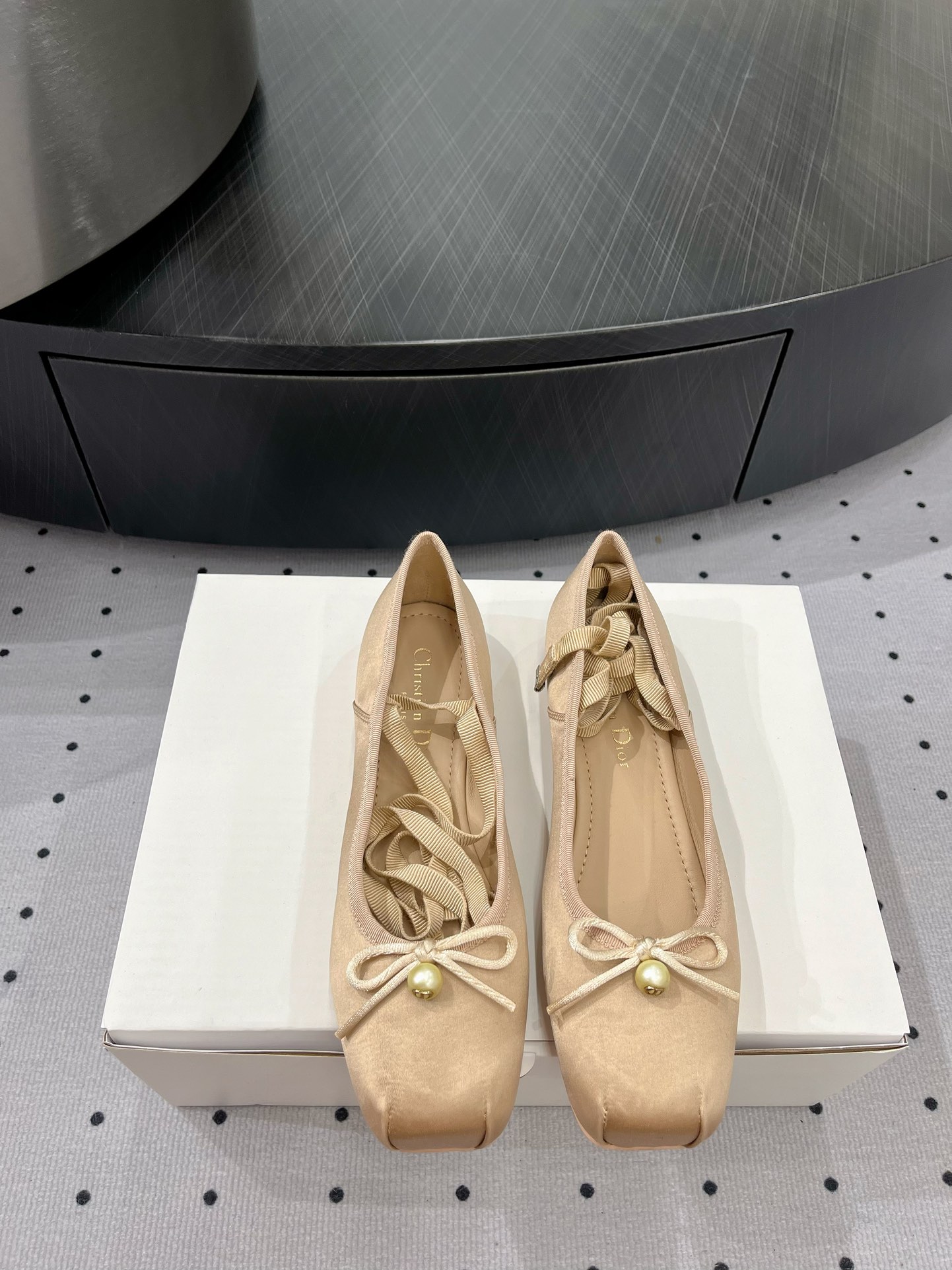 Dior 24FW Women's Silk Ballet Flats with Ribbon Detail - Elegant Comfort 3 i1719211512 8704 5