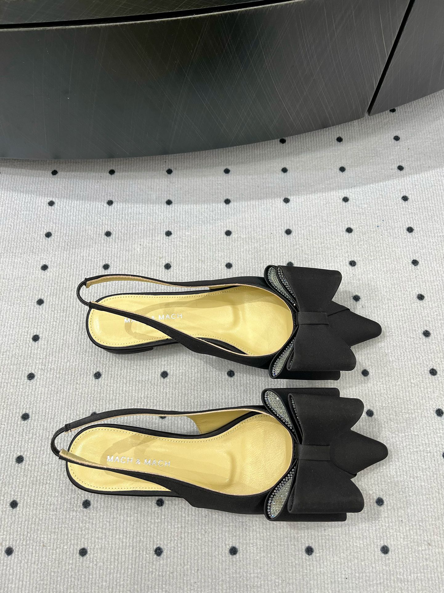 MACH & MACH Women's Elegant Black Silk Slingback Pumps with Bow Detail 3 i1733295970 3628 4
