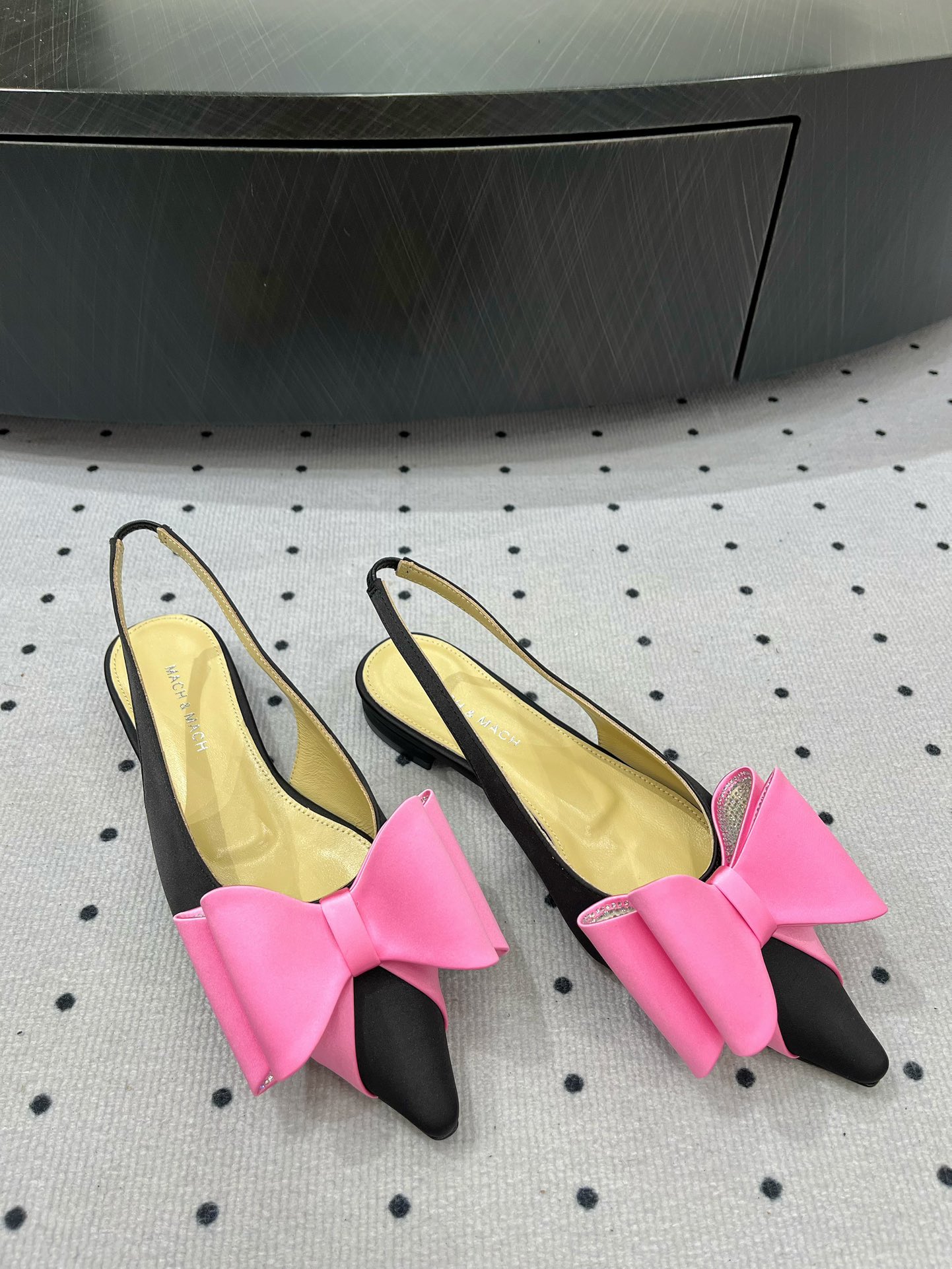 MACH & MACH Women's Slingback Pointed-Toe Flats with Bow Accent 8 i1733295998 4745 3