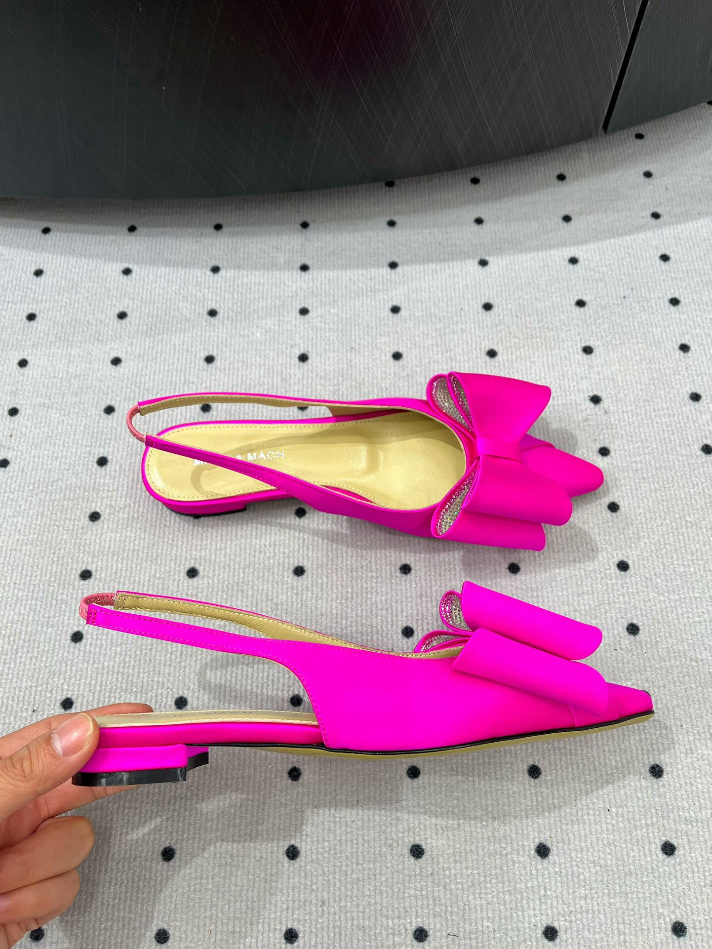 MACH & MACH Women's Pink Silk Slingback Heels with Bow Detail 5 i1733296059 5233 4
