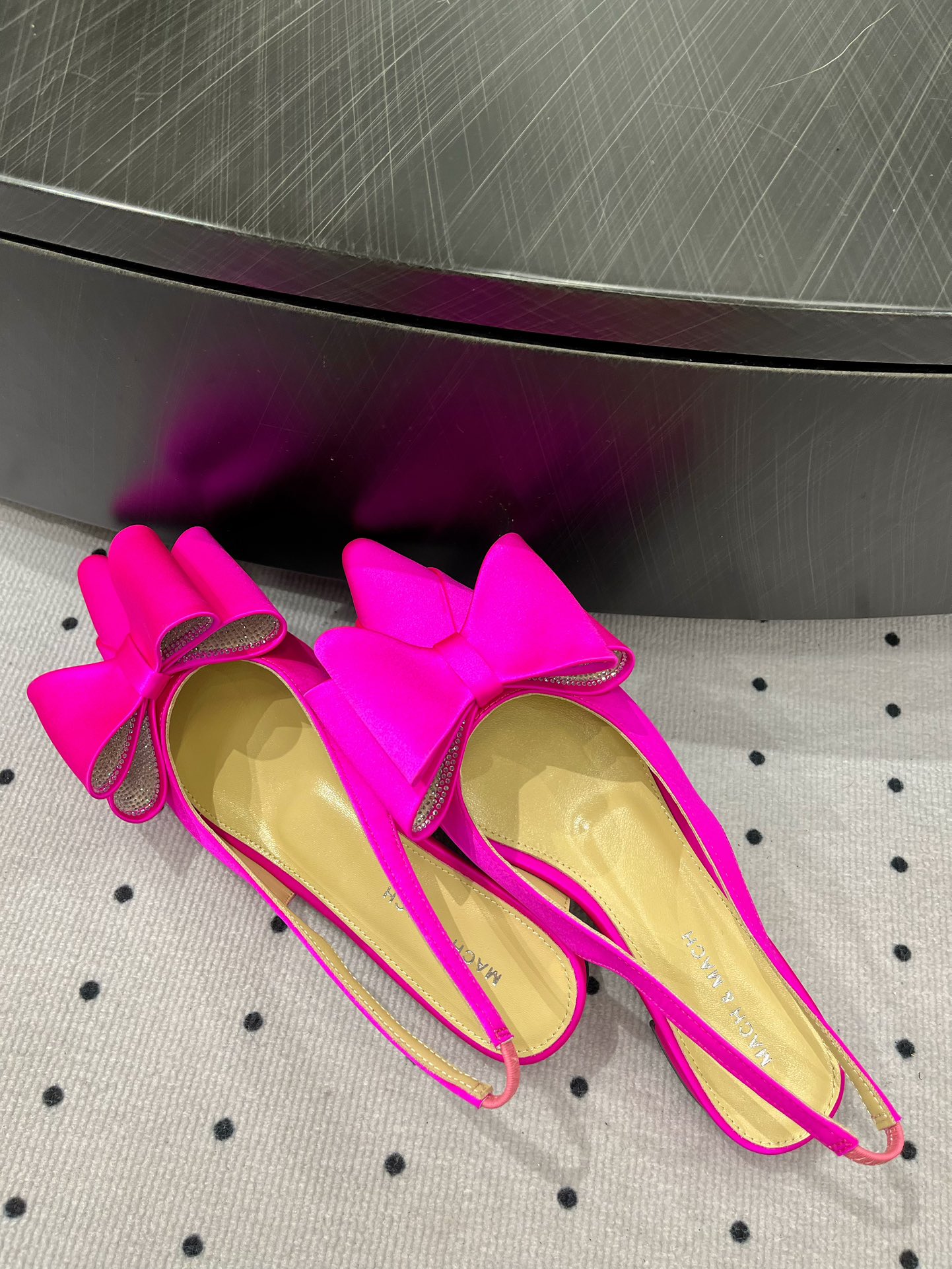 MACH & MACH Women's Pink Silk Slingback Heels with Bow Detail 6 i1733296059 8660 0