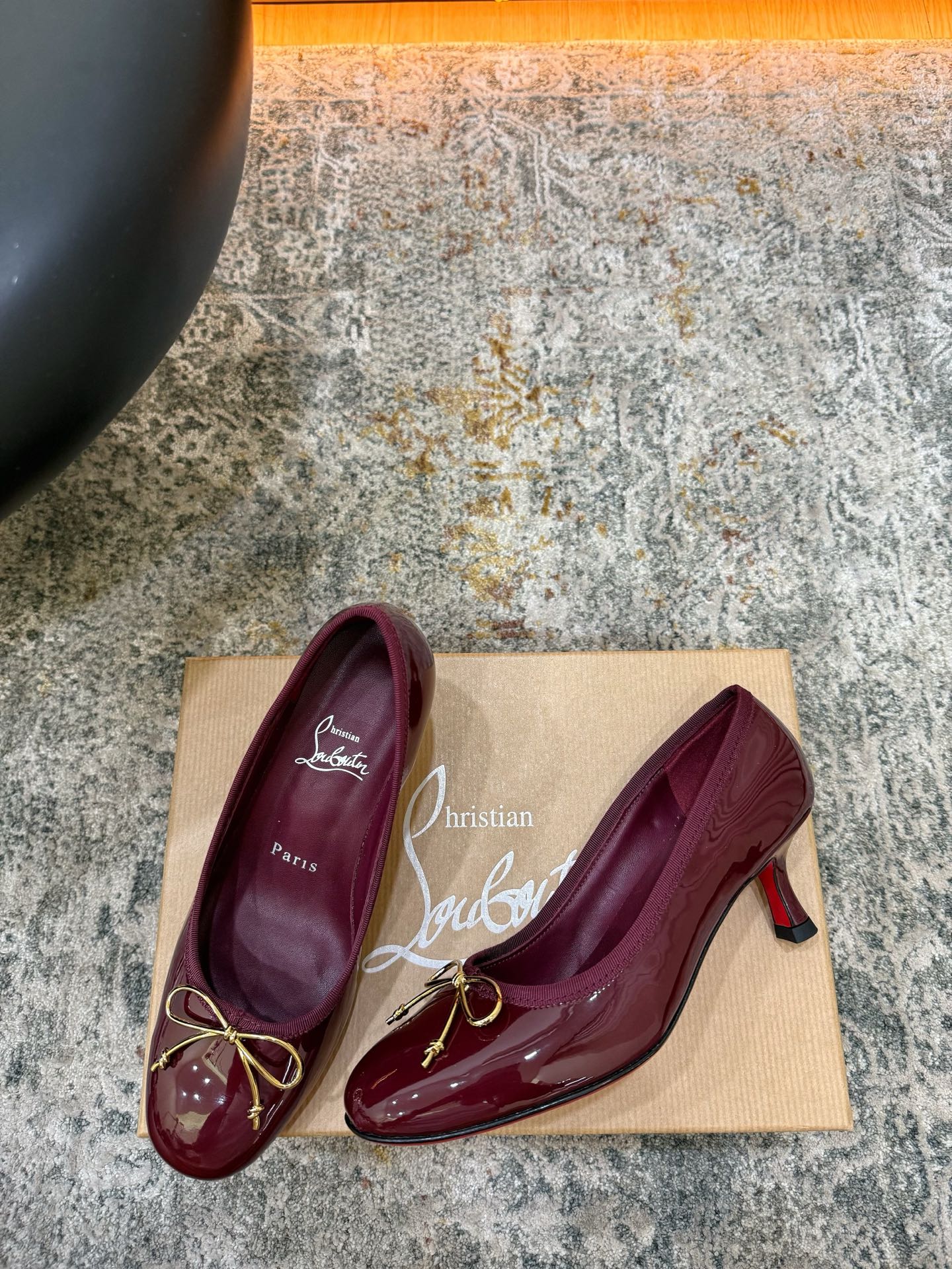 Christian Louboutin Burgundy Bow Pumps