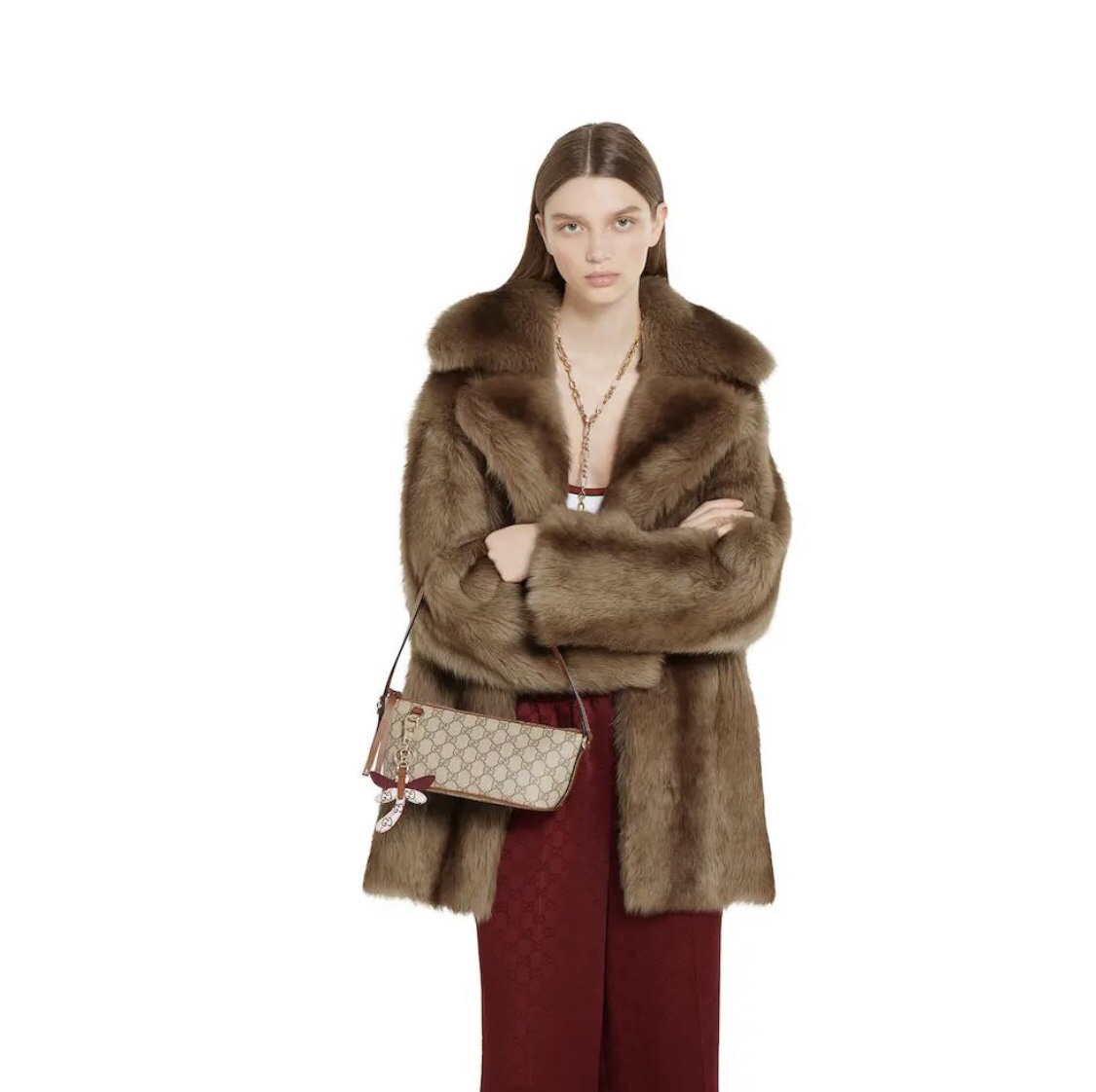 [發]410。  GUCCI新款专柜品质，顶级原单货，实物实拍！款号:847281啡棕🎈🎈🎈尺寸：上宽22X下宽27X高10X侧宽9cm，🎉🎉🎉出货啦！