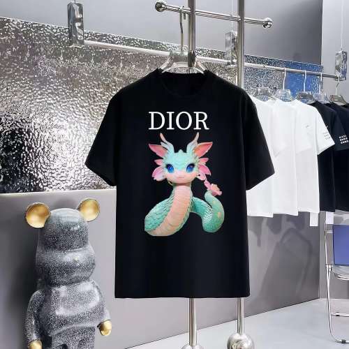 Dior 2025SS Printed Short Sleeve T-Shirt With Dragon Graphic 1 Dior 2025SS Printed Short Sleeve T-Shirt With Dragon Graphic
