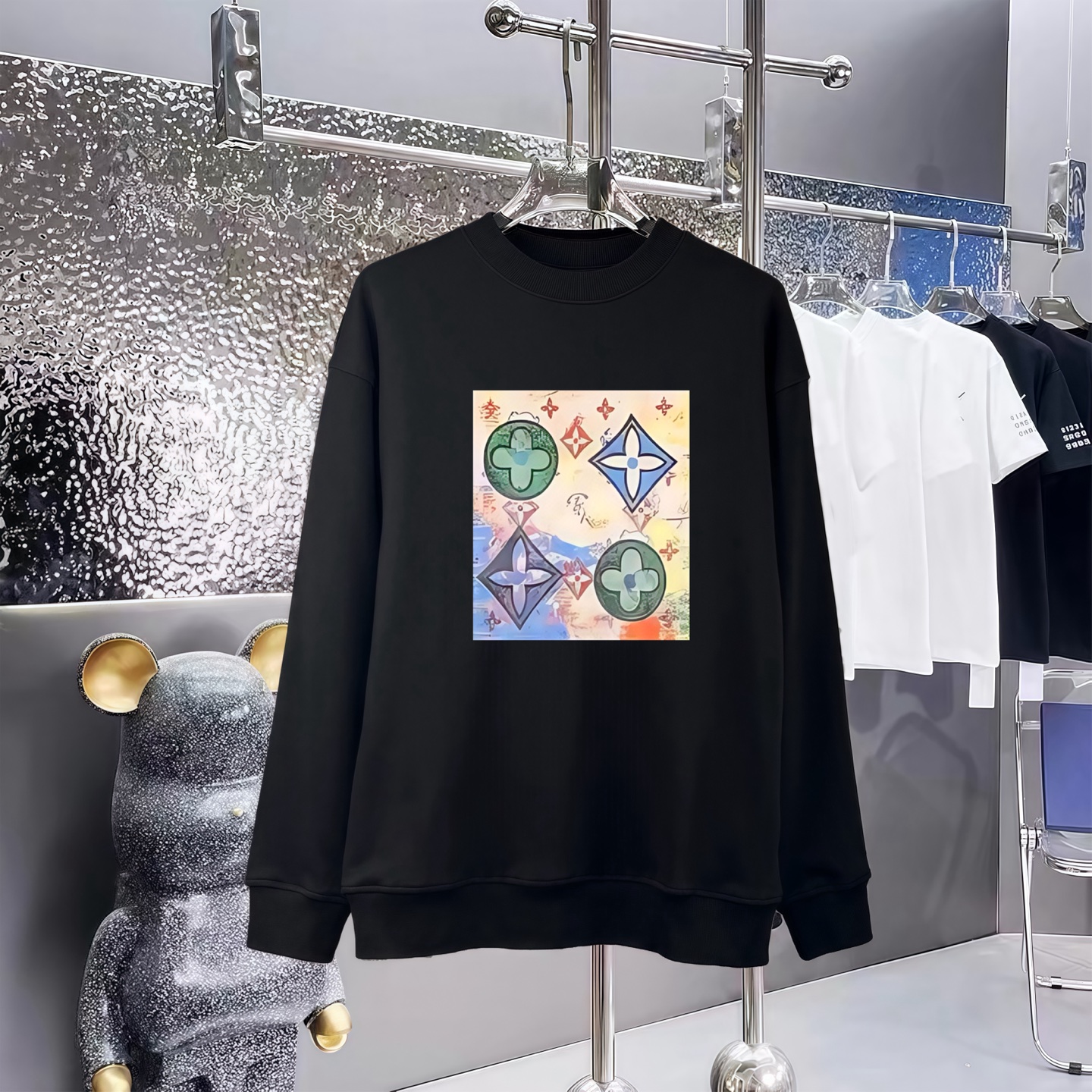 LOUIS VUITTON 路易威登印花長袖衛衣 男女兼用