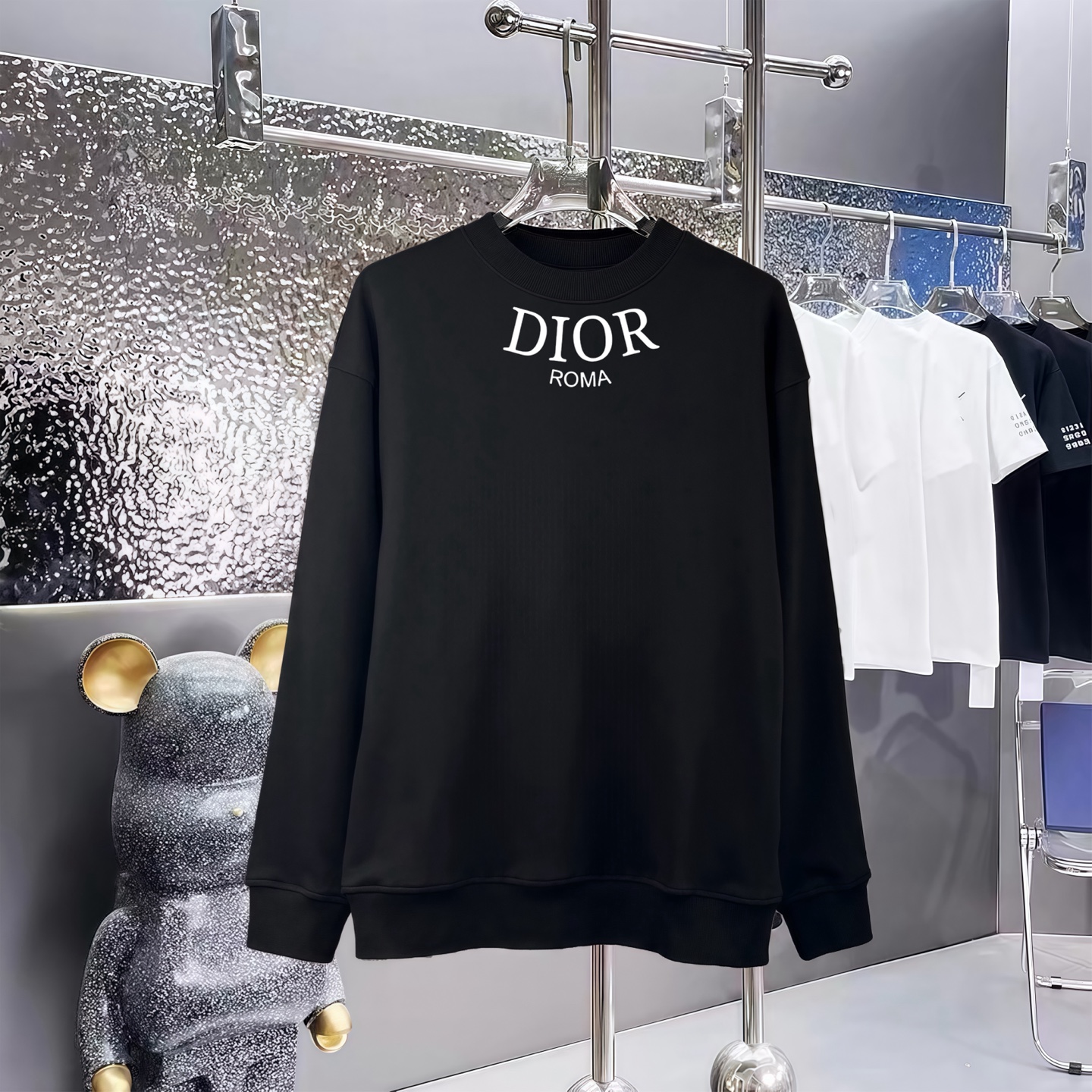 DIOR 迪奥印花圆领毛圈卫衣 男女同款 高クオリティ 400克纯棉