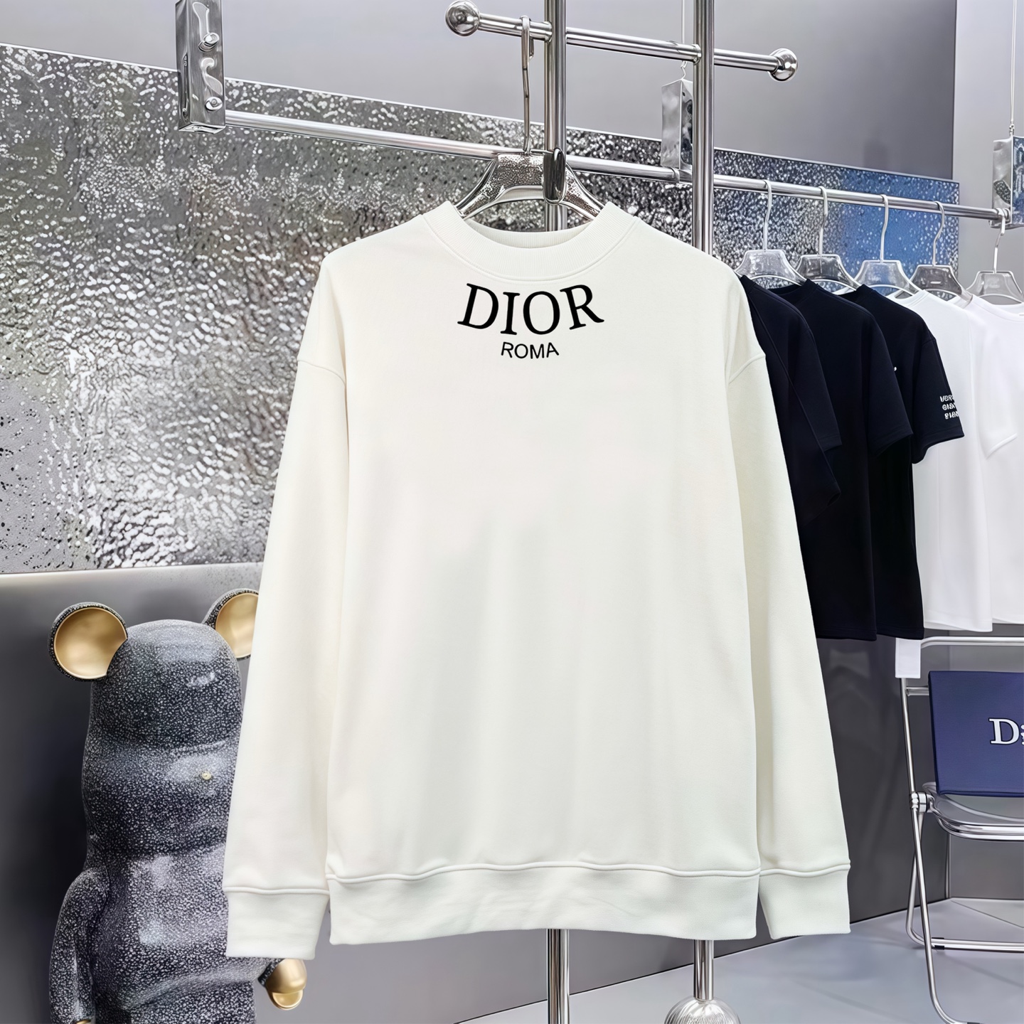DIOR 迪奥印花圆领毛圈卫衣 男女共用の高品質デザイン
