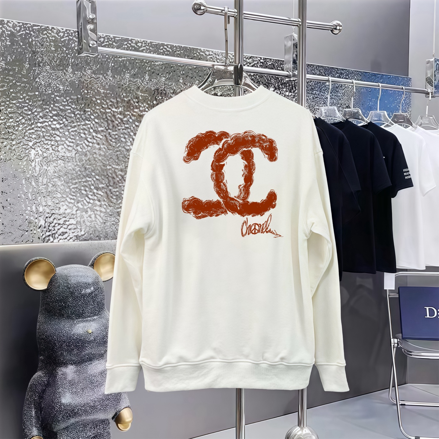 CHANEL 香奈儿印花純棉長袖Tシャツ - 高品質400g純棉素材