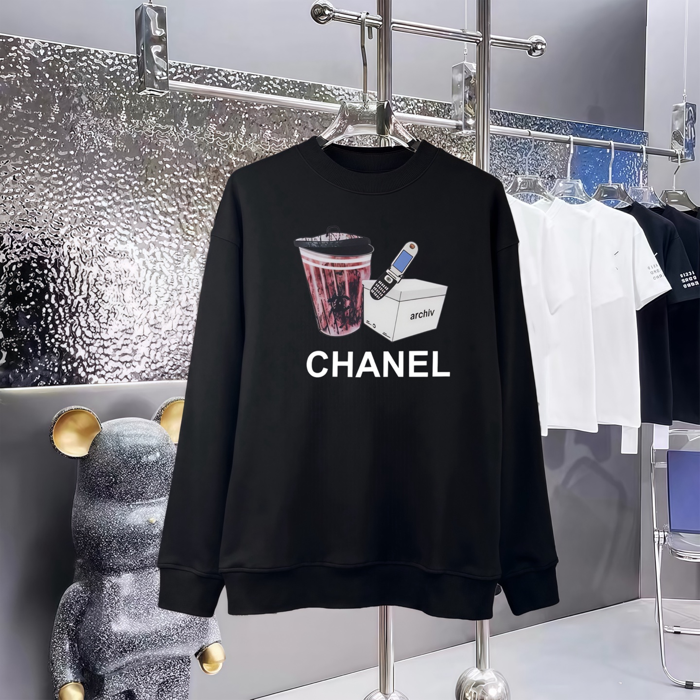 CHANEL 香奈儿印花純棉長袖Tシャツ・男女兼用・高品質