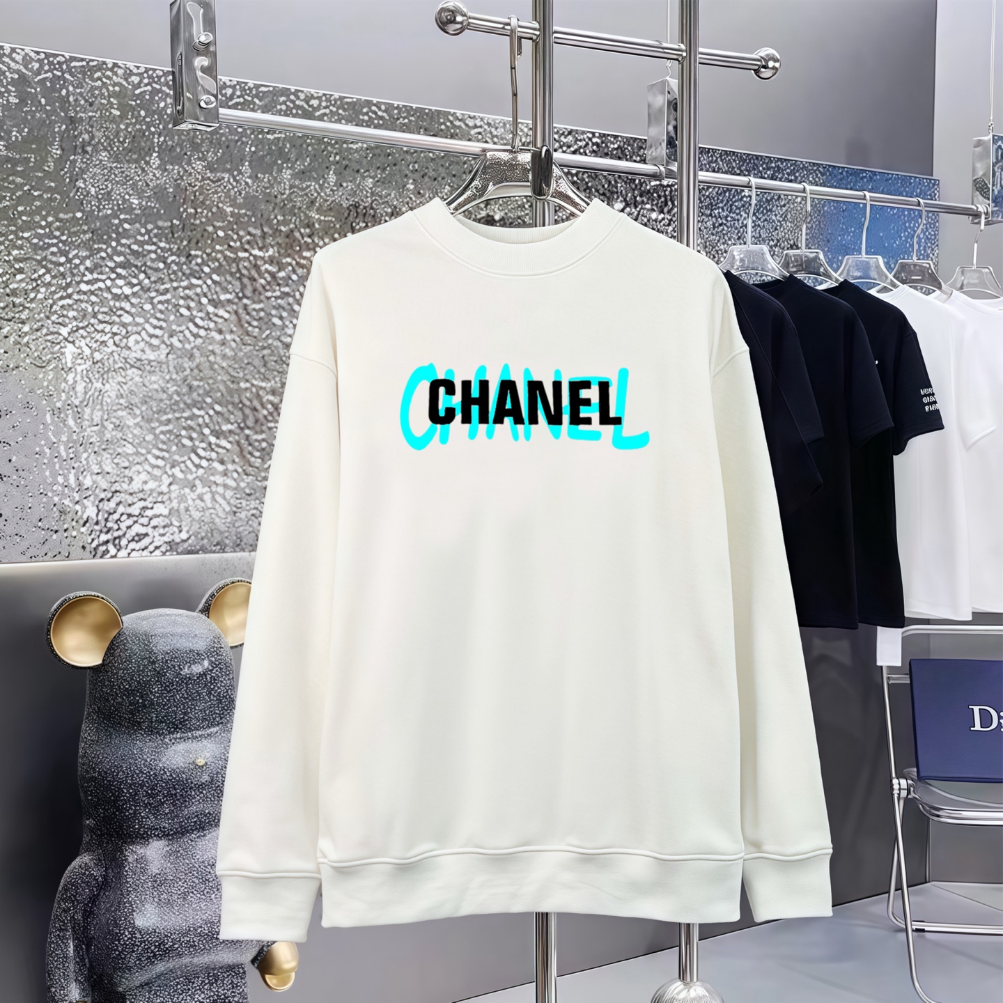 CHANEL 香奈儿印花純棉長袖Tシャツ 男女共用