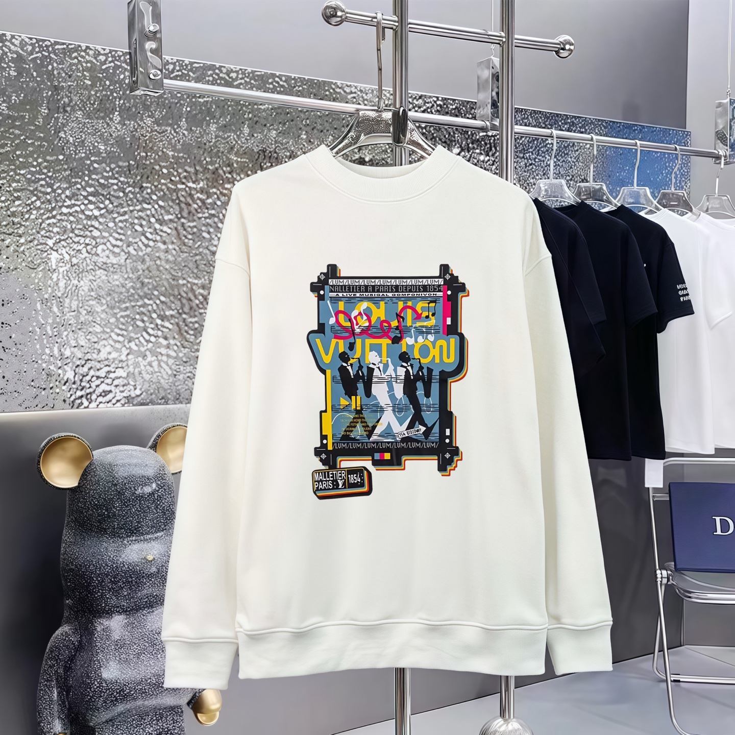 LOUIS VUITTON 路易威登印花丸首毛圈衛衣 男女兼用 純綿素材