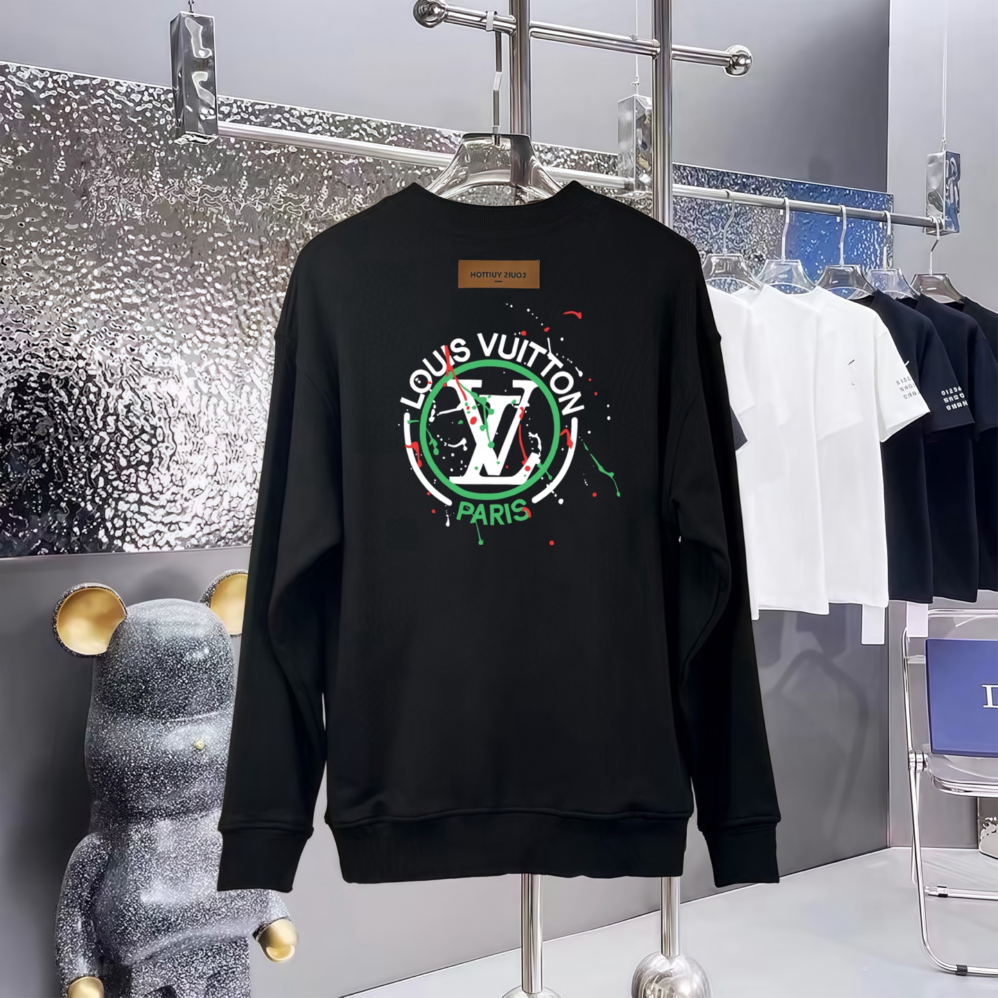 LOUIS VUITTON 路易威登印花圆领毛圈卫衣 男女同款 高品質純綿