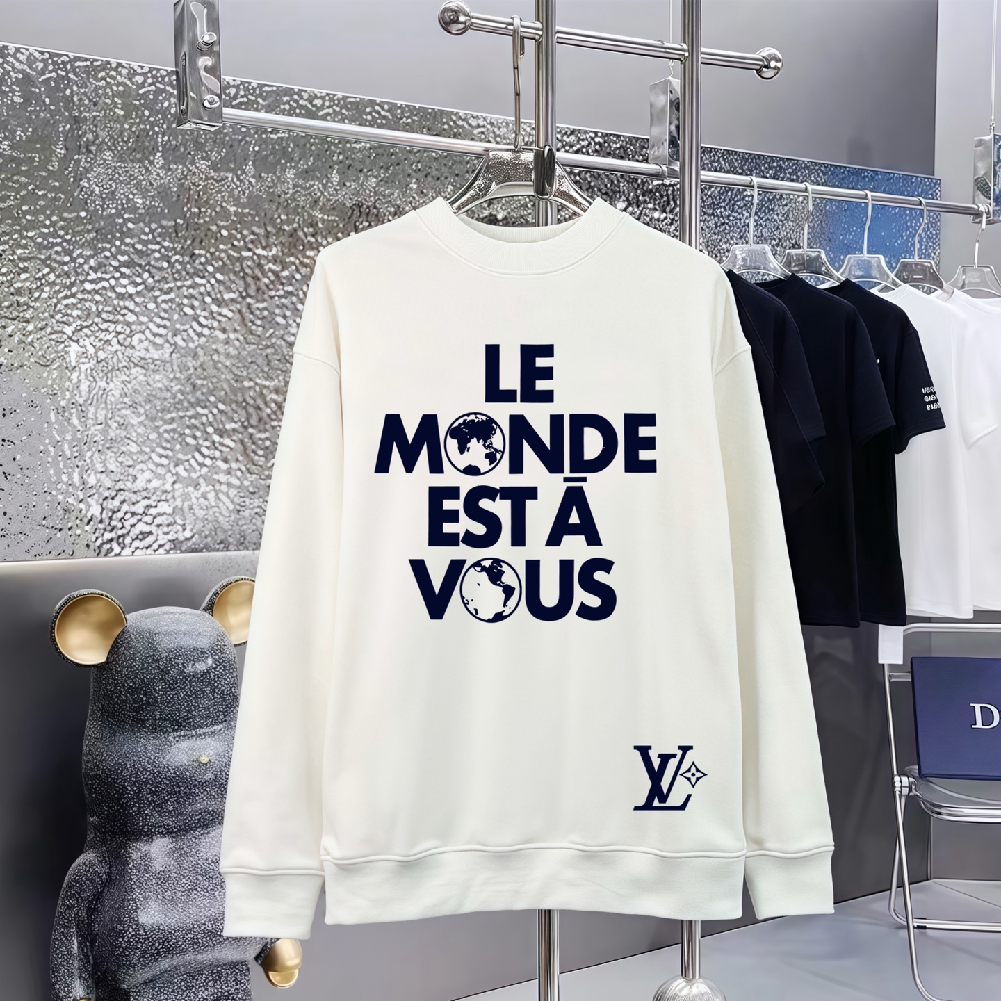 LOUIS VUITTON 路易威登印花丸首毛圈衛衣 男女兼用の快適なスタイル