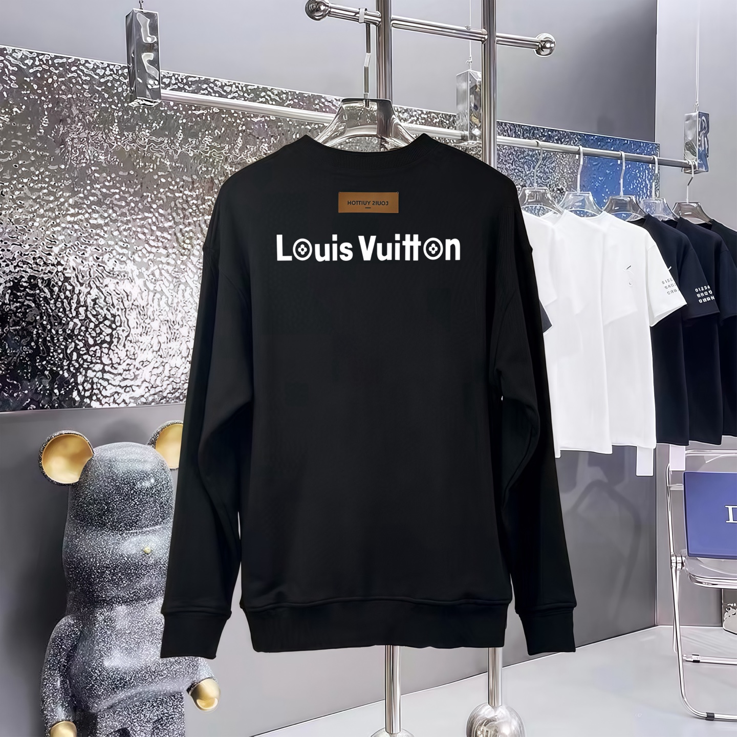 LOUIS VUITTON 印花ラウンドネックスウェットシャツ 男女兼用